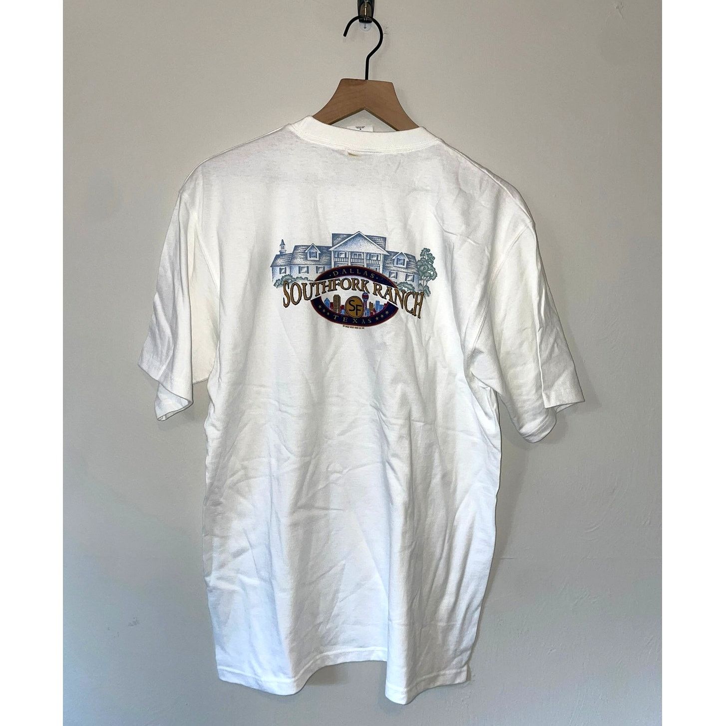 Jerzees Vintage Dallas Texas Shirt Southfork Ranch Western White Tee Size US M / EU 48-50 / 2 - 1 Thumbnail