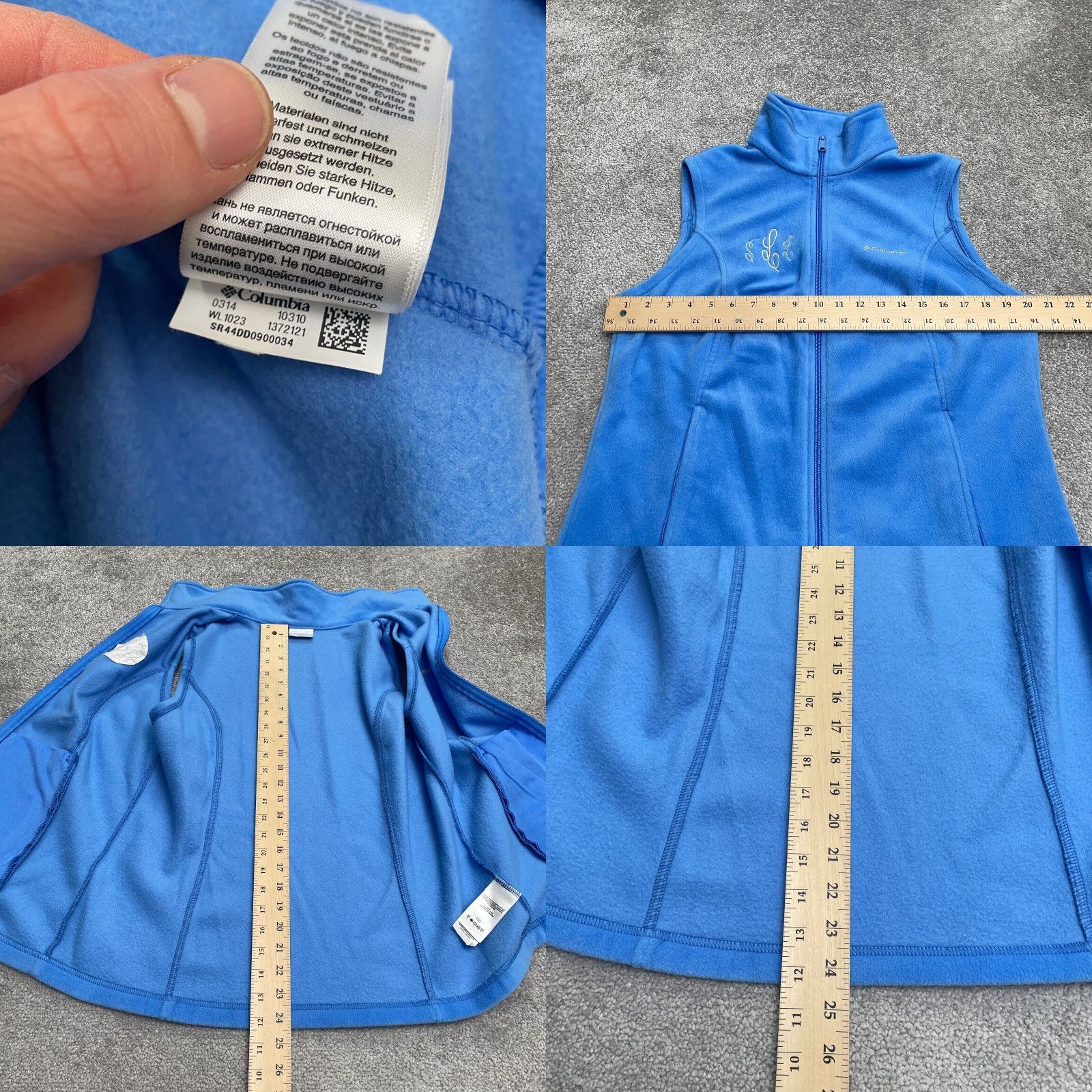 Vintage Columbia Vest Womens Large Benton Springs Blue Full Zip Pockets Fleece Vest Outdoor Jacket Bodywarmer Regular Care: Machine Washable Size L / US 10 / IT 46 - 8 Thumbnail