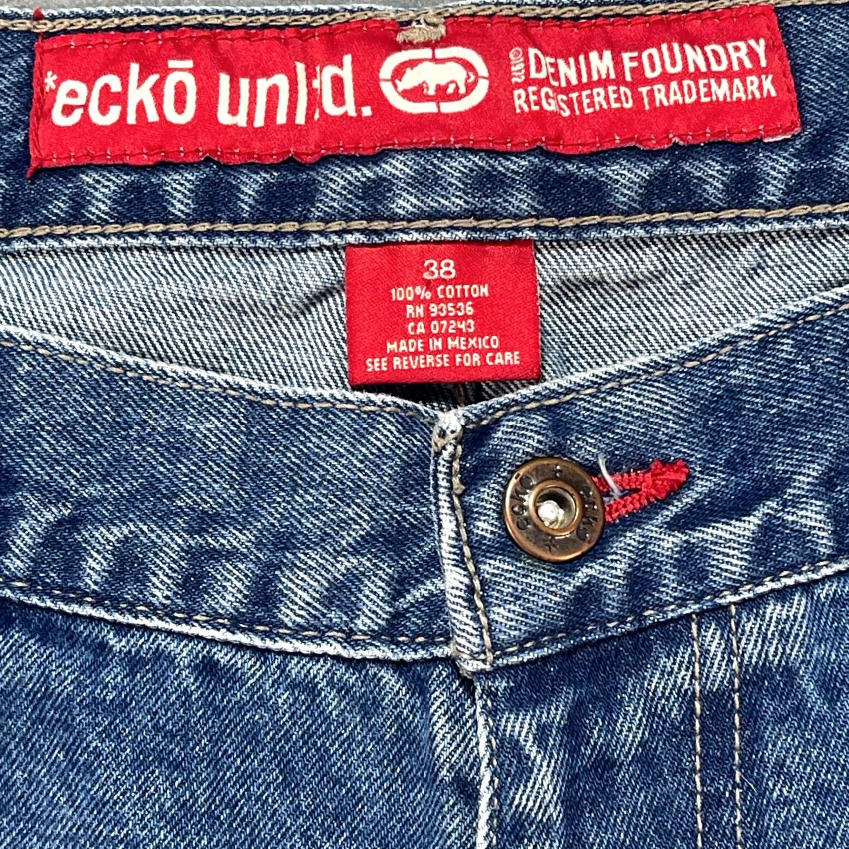 Vintage VINTAGE Echo Denim Jeans 38 31 100% Cotton Baggy Foundry DENIM Blue Mens Jeans 5-Pocket 90s Hip Hop Retro Size US 38 / EU 54 - 5 Thumbnail