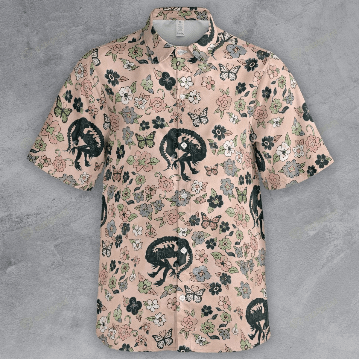 The Unbranded Brand Xenomorph Alien Garden Button Down Shirt Size US S / EU 44-46 / 1 - 3 Thumbnail