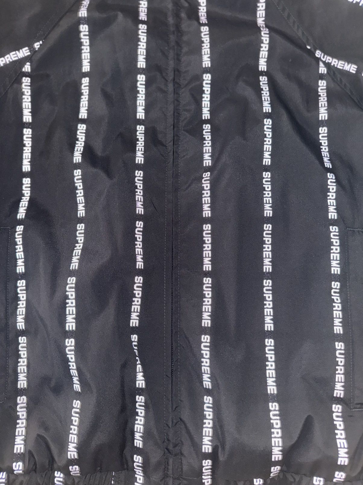 Supreme Supreme Reflective Text Track Jacket - Black Size Medium Size US M / EU 48-50 / 2 - 3 Thumbnail