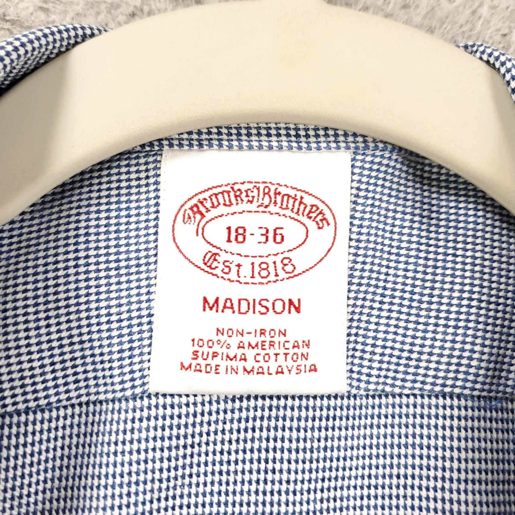Brooks Brothers Brooks Brothers Shirt Mens 18 36 Non Iron Button Up Blue Long Sleeve Size US XXL / EU 58 / 5 - 7 Thumbnail
