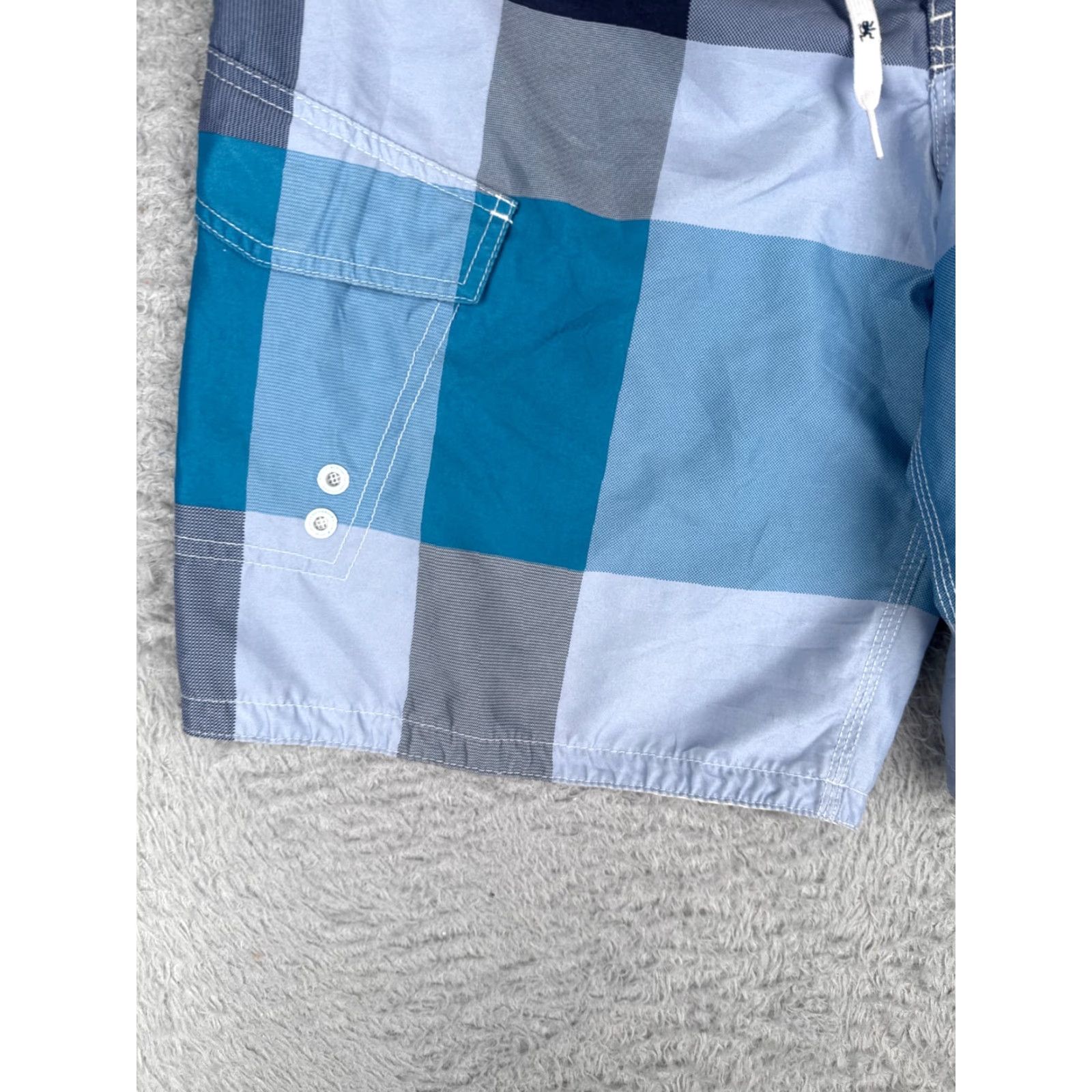 Mossimo Mossimo Board Shorts Mens 36 Blue Plaid Polyester Cargo Beach Pool Surf 36x10 For Men Size US 36 / EU 52 - 3 Thumbnail