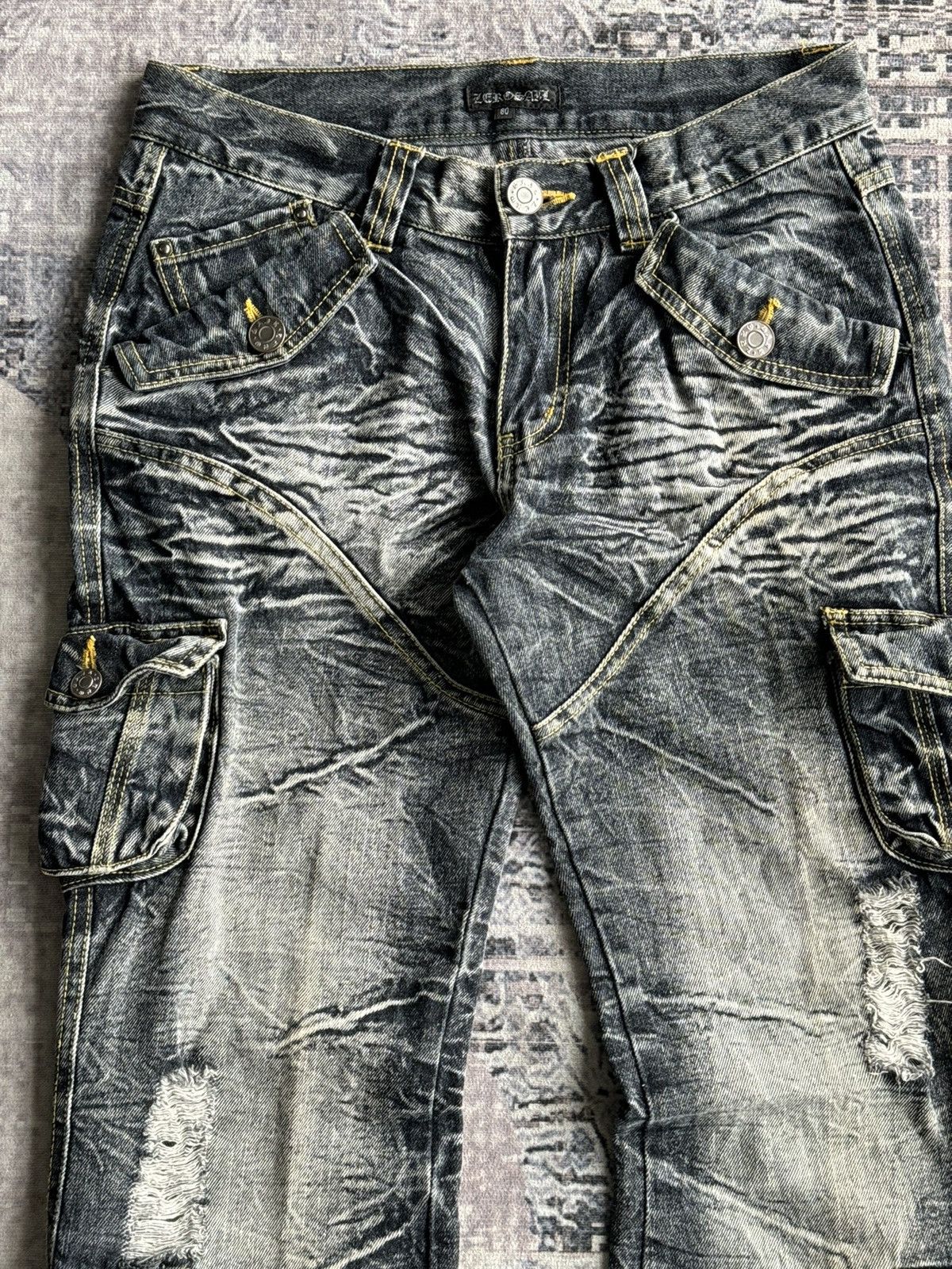 Japanese Brand Y2K Vintage Zerosail Punk Cargo Flared Denim / ifsixwasnine Size US 30 / EU 46 - 3 Thumbnail