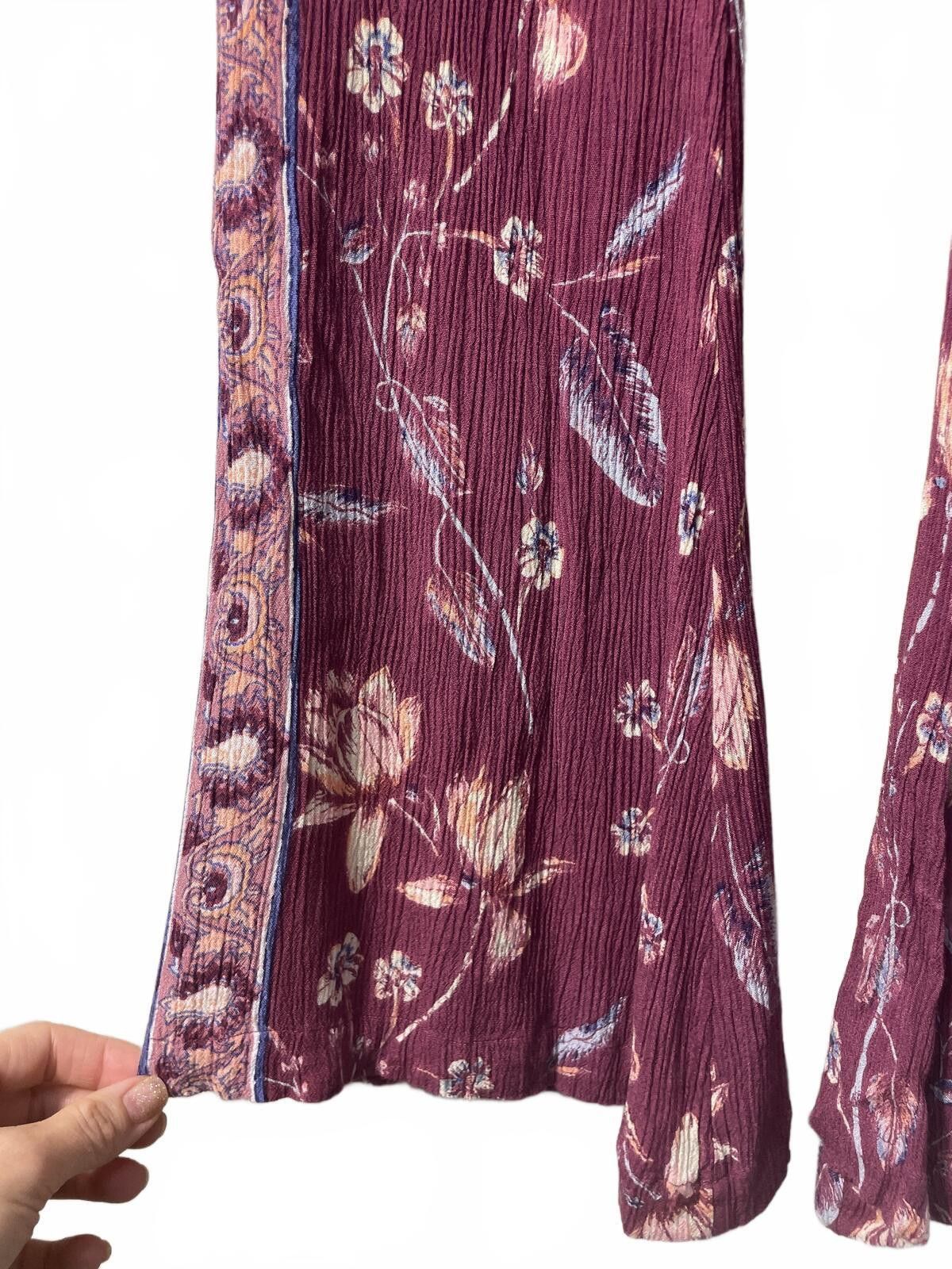 Billabong Billabong Wide Leg Pants Women's Medium Floral Flair Boho Size 32" / US 10 / IT 46 - 5 Thumbnail