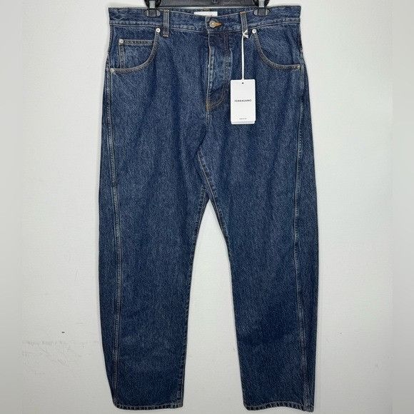 Salvatore Ferragamo Ferragamo Marmorizzato Cotton Denim Jeans Blue Men’s IT 52/U Size US 36 / EU 52 - 2 Thumbnail