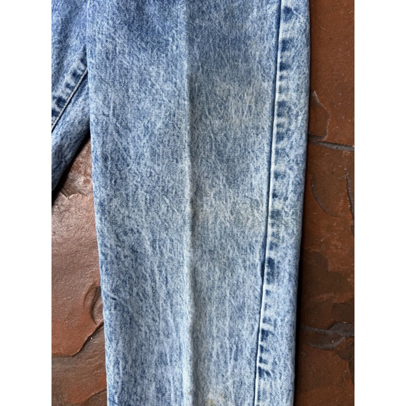 Edwin VINTAGE Edwin Denim Straight Jeans Women’s 24x26 Acid Wash Slim Blue 80s Size 42" / US 20 - 7 Thumbnail