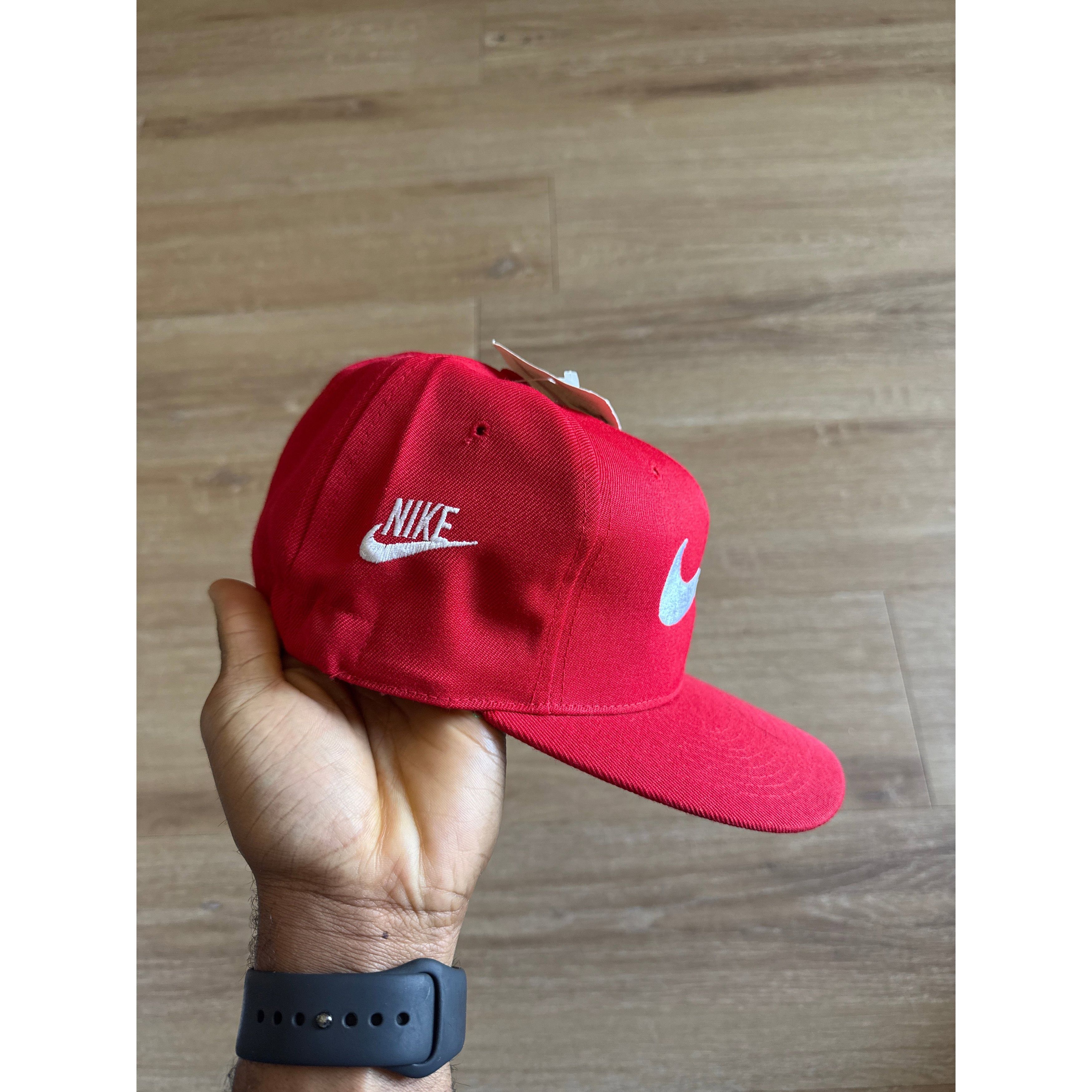 Other Vintage 90s Nike Logo Red Elastic Fitted Hat Size ONE SIZE - 4 Thumbnail