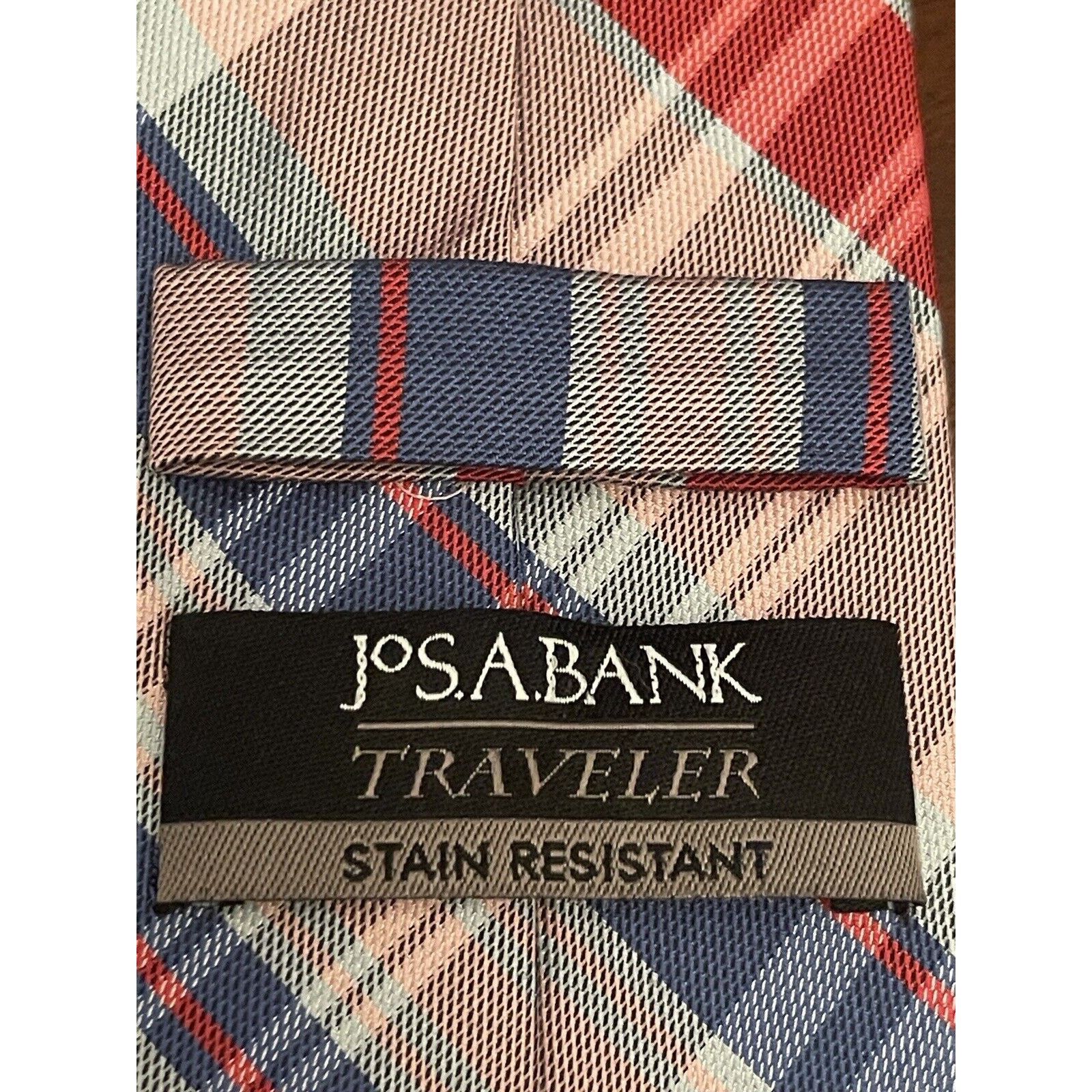 Jos. A. Bank Jos. A. Bank Traveler Red Blue Pink 65% Cotton 35% Silk Size ONE SIZE - 8 Thumbnail