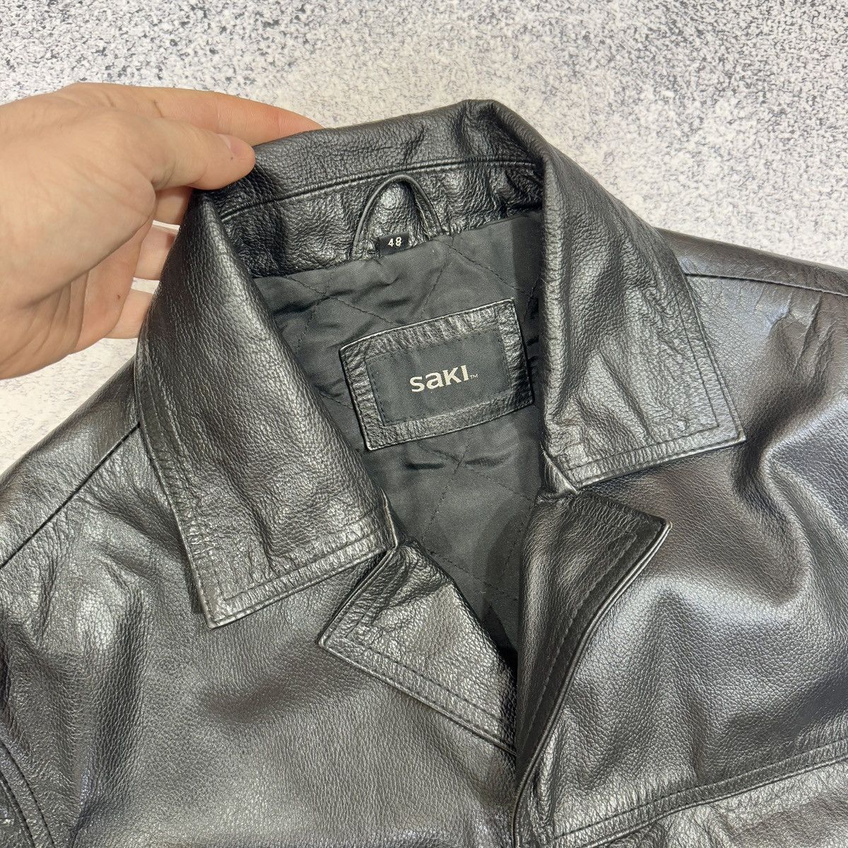 Vintage Vintage Saki Black Leather Jacket M size (48) Size US M / EU 48-50 / 2 - 4 Thumbnail