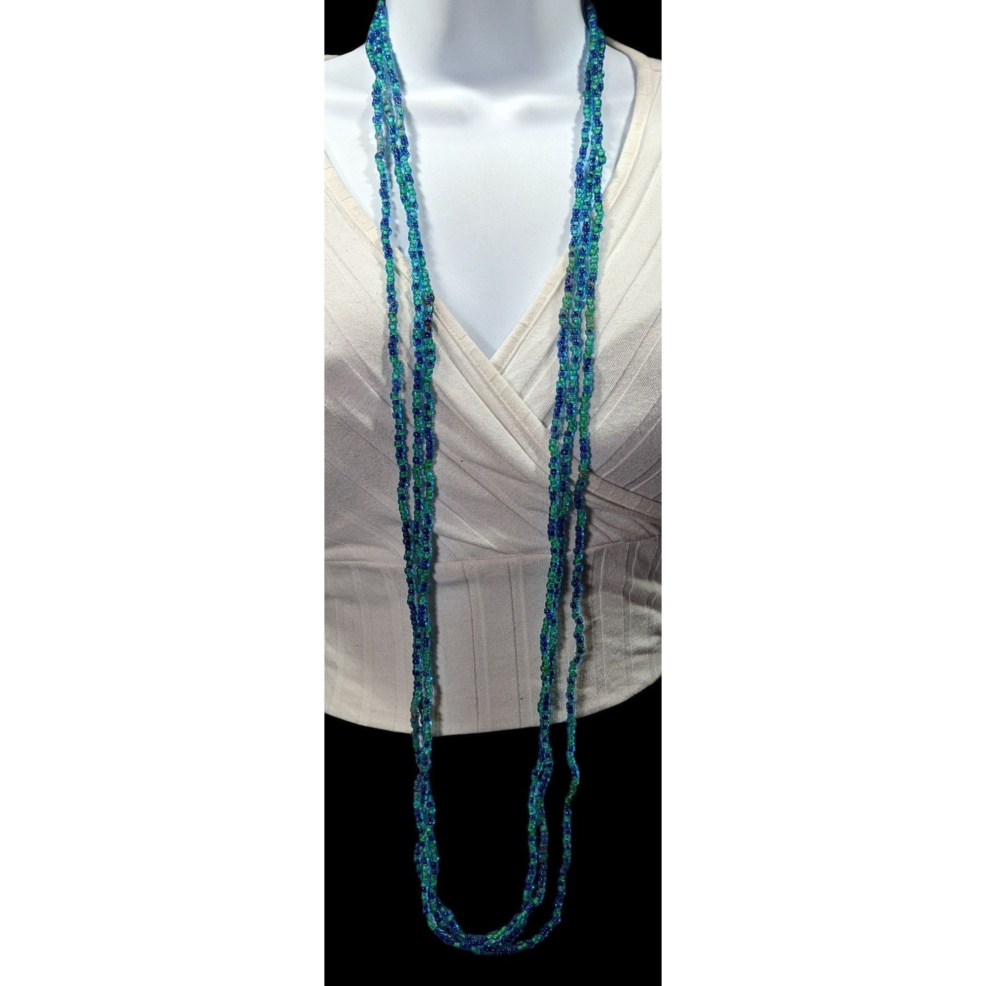 Other Elegant Mermaidcore Blue And Green Glass Multilayer Opera Ne Size ONE SIZE - 5 Thumbnail
