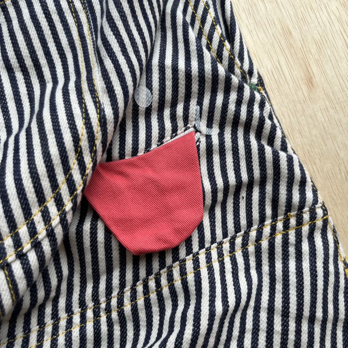 Japanese Brand UP SMILE RHP. DROP CROTCH HICKORI DOUBLE WAIST OVERALL CDG Size US 31 - 3 Thumbnail