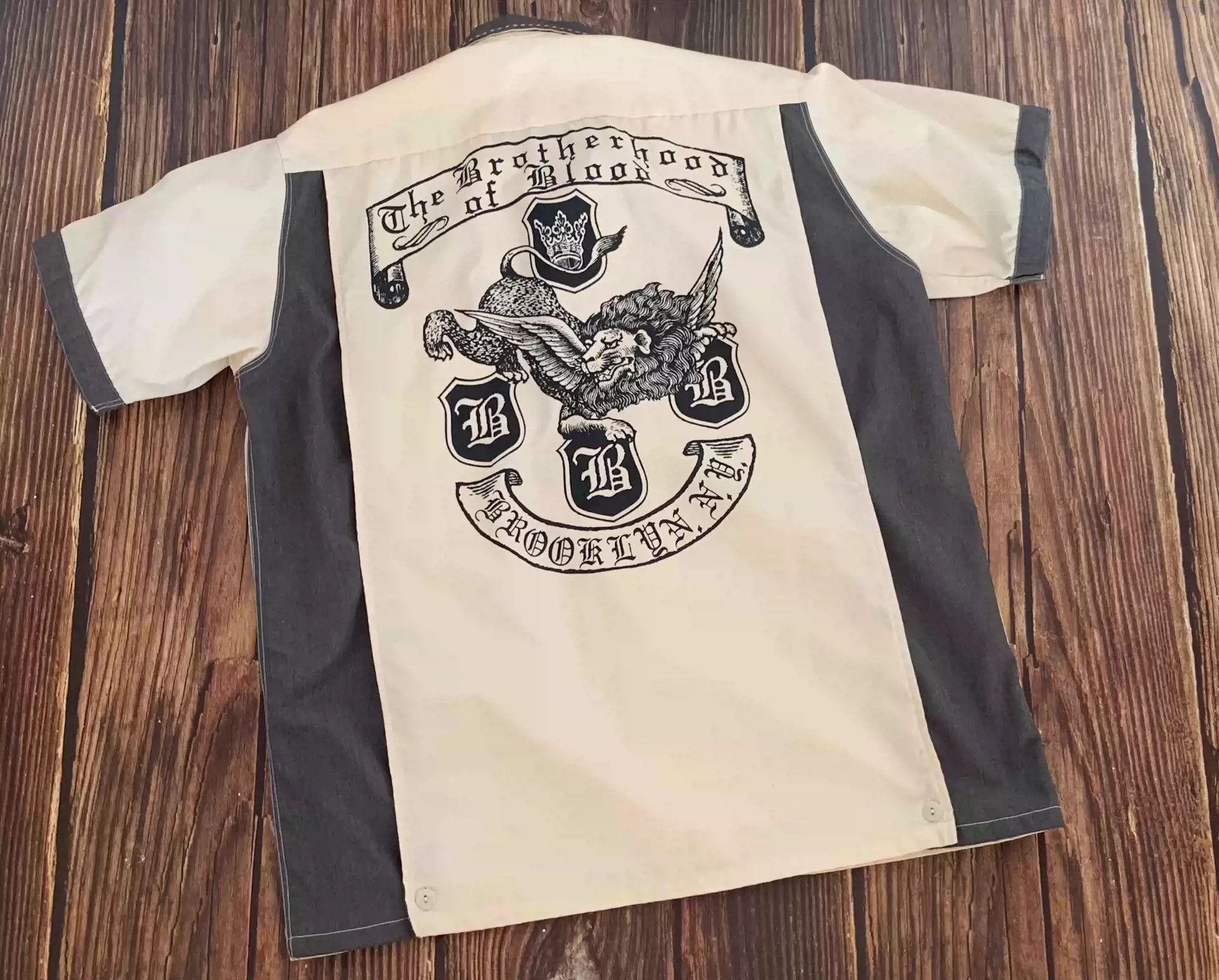 image of Bootleggers Freewheelers Bowling Short Sleeve in White, Men's (Size Medium)