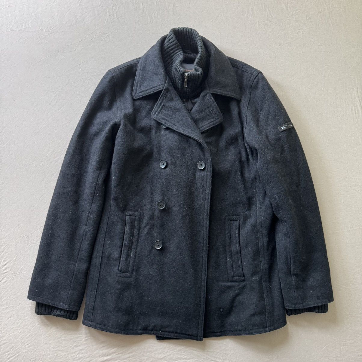 Ben Sherman Ben Sherman Wool Peacoat with Funnel-Neck Bib Size US S / EU 44-46 / 1 - 1 Thumbnail