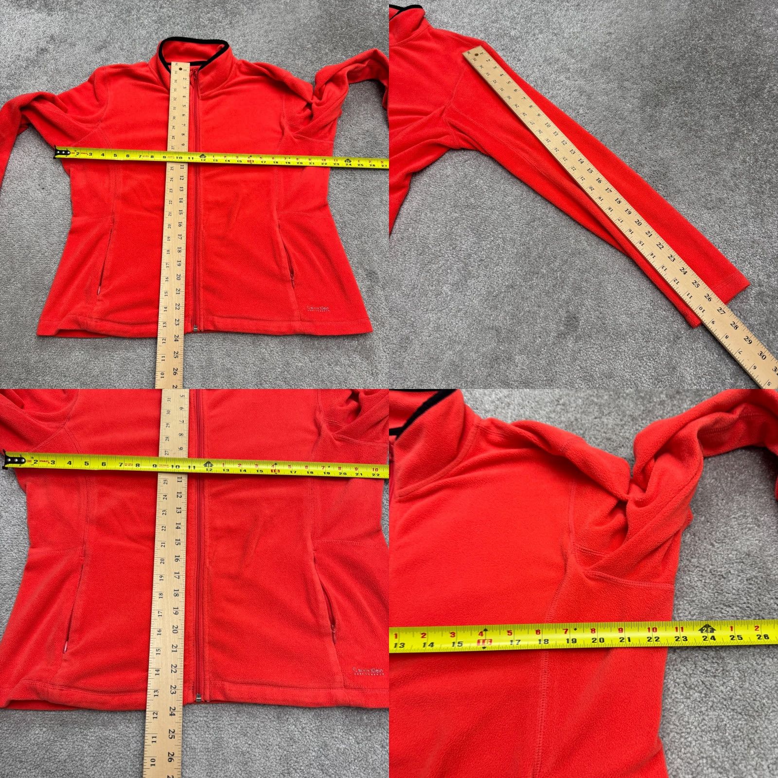 Calvin Klein Calvin Klein Performance Full Zip Jacket Womens XL Red Fleece Outdoor Activewear Size XL / US 12-14 / IT 48-50 - 8 Thumbnail