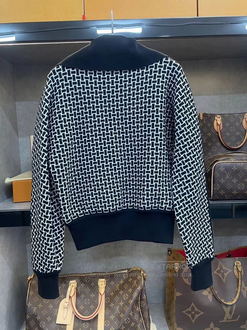 Hermes Hermes Black and white color-blocked wool blend knitted zi Size S / US 4 / IT 40 - 2 Thumbnail