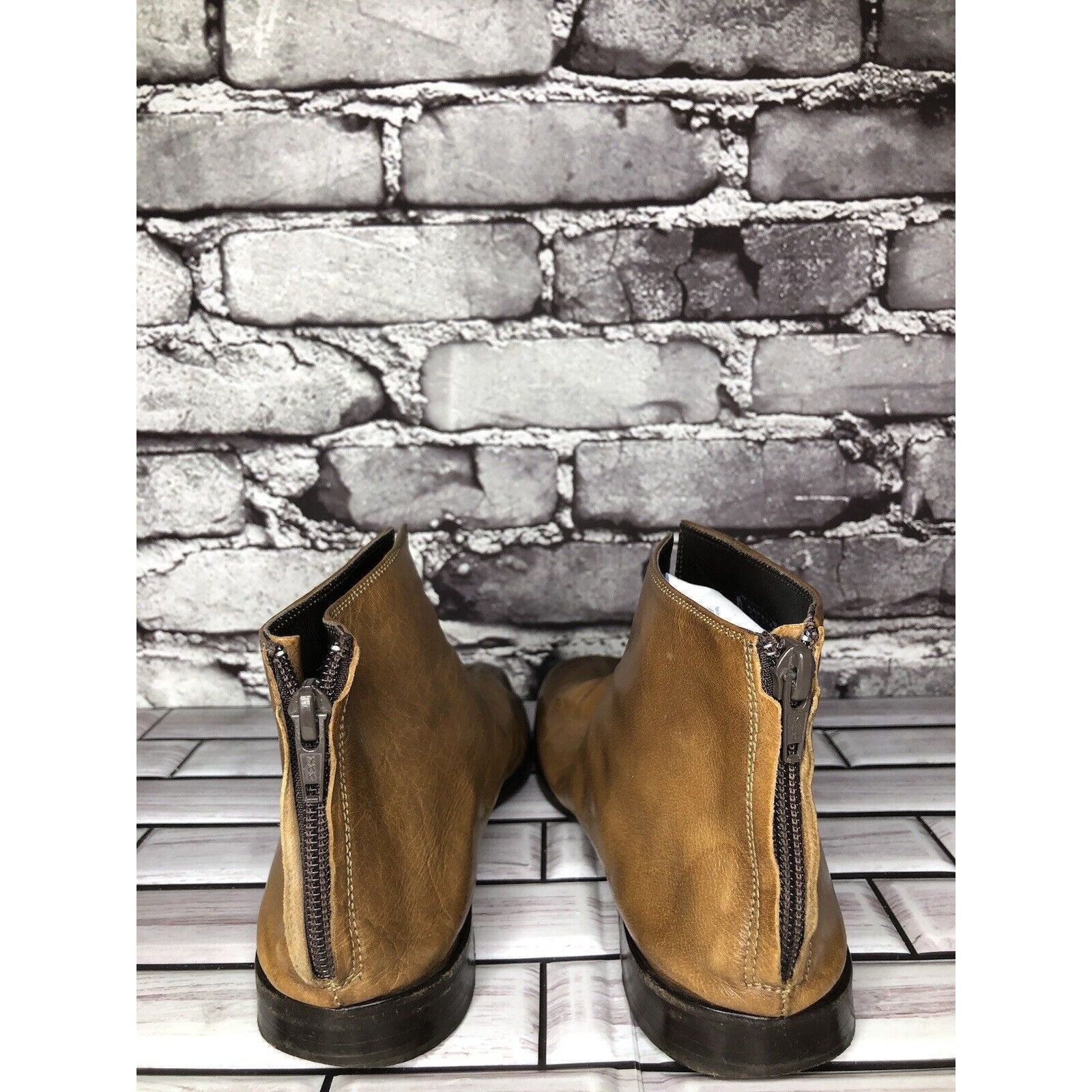Other AGL Brown Leather Casual Back Zip Booties Ankle Boots Shoes Size US 6 / IT 36 - 4 Thumbnail