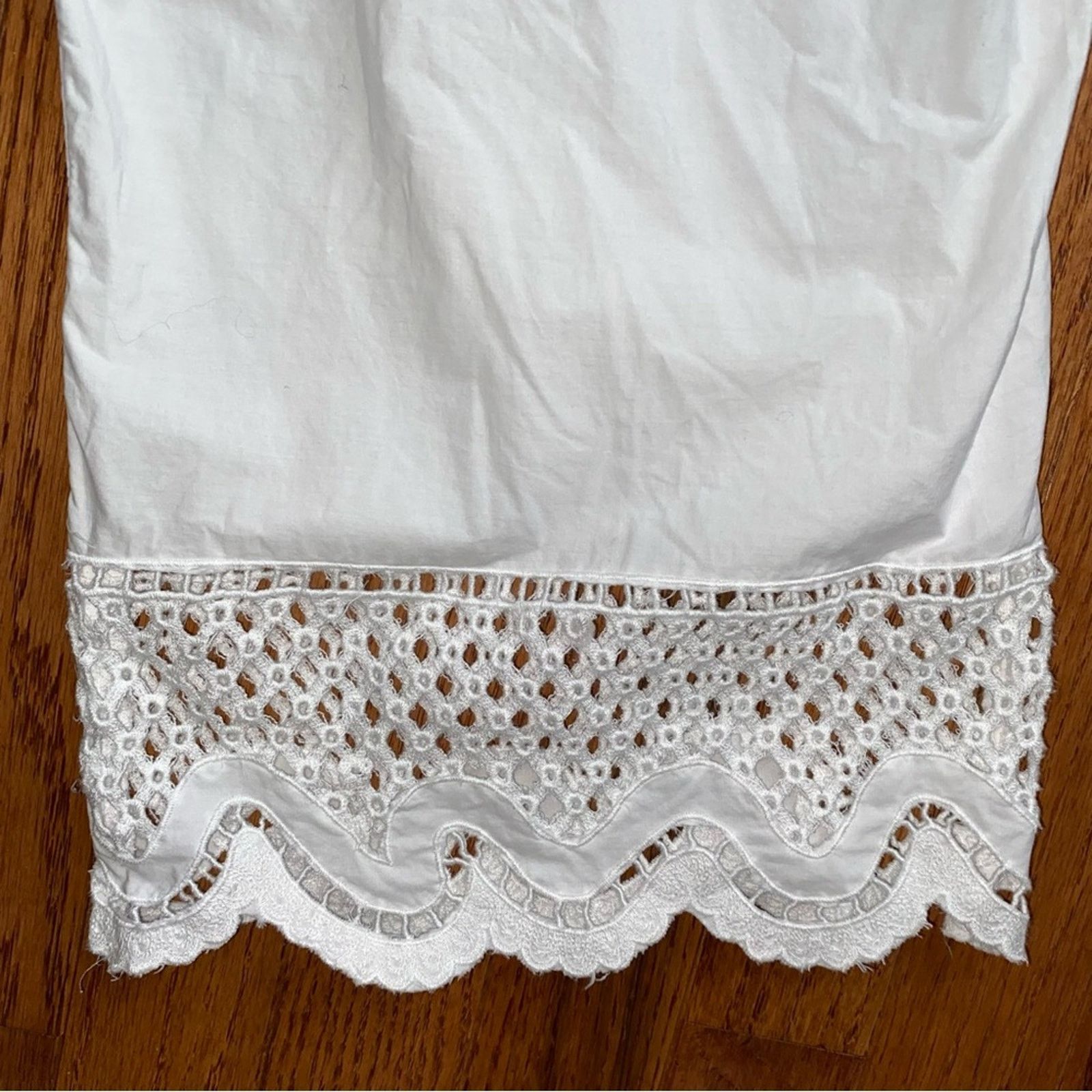 Rails Rails $178 Henrik White Cotton Scalloped Hem Pants Small EUC Size 24" / US 00 / IT 34 - 14 Thumbnail