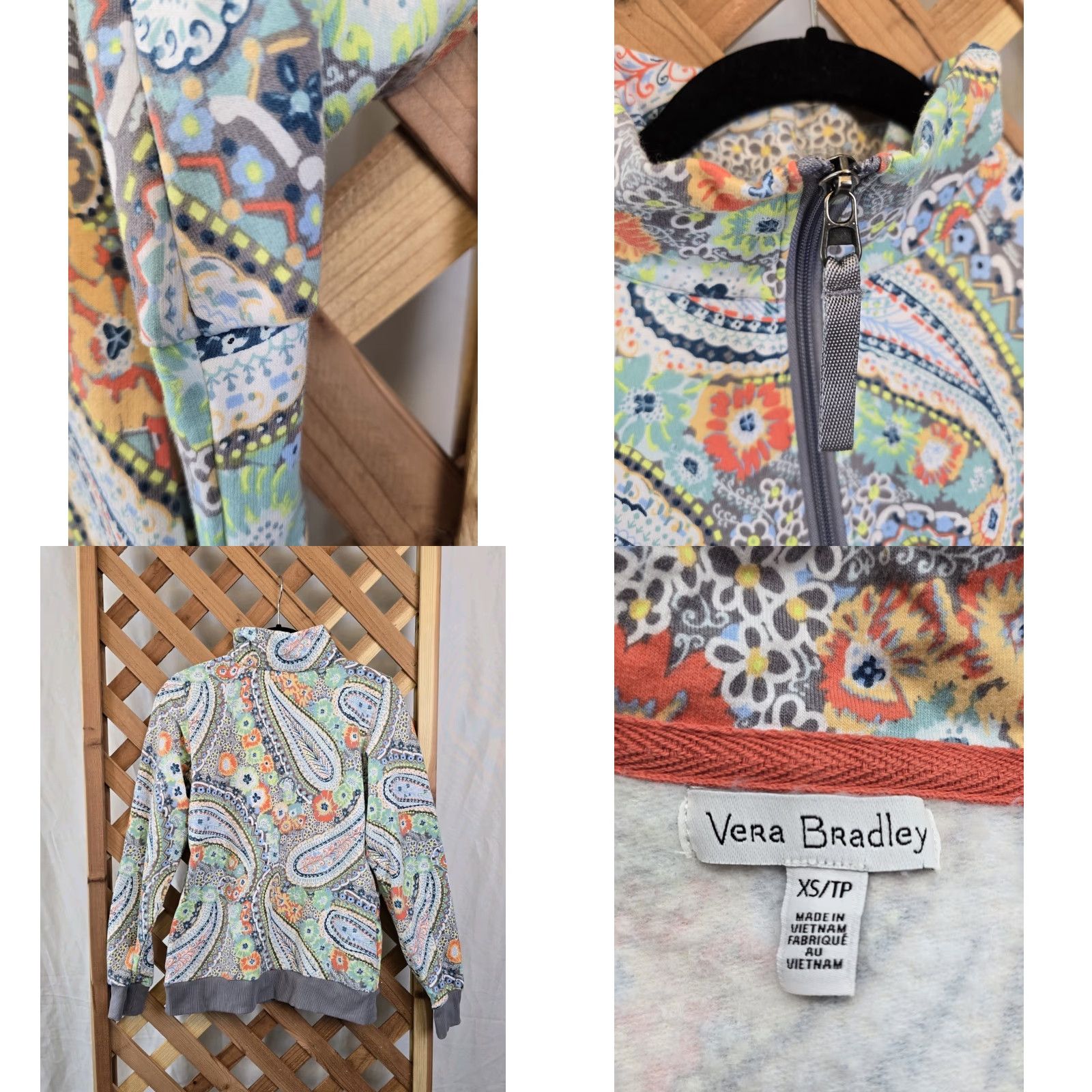 Vera Bradley Vera Bradley Sweatshirt Women’s W/Pockets - 1/4 Zip French Terry XS - Multicolor, Pullover, Regular Fit, Colorful, Size XS Jersey American Apparel? Size XS / US 0-2 / IT 36-38 - 8 Thumbnail