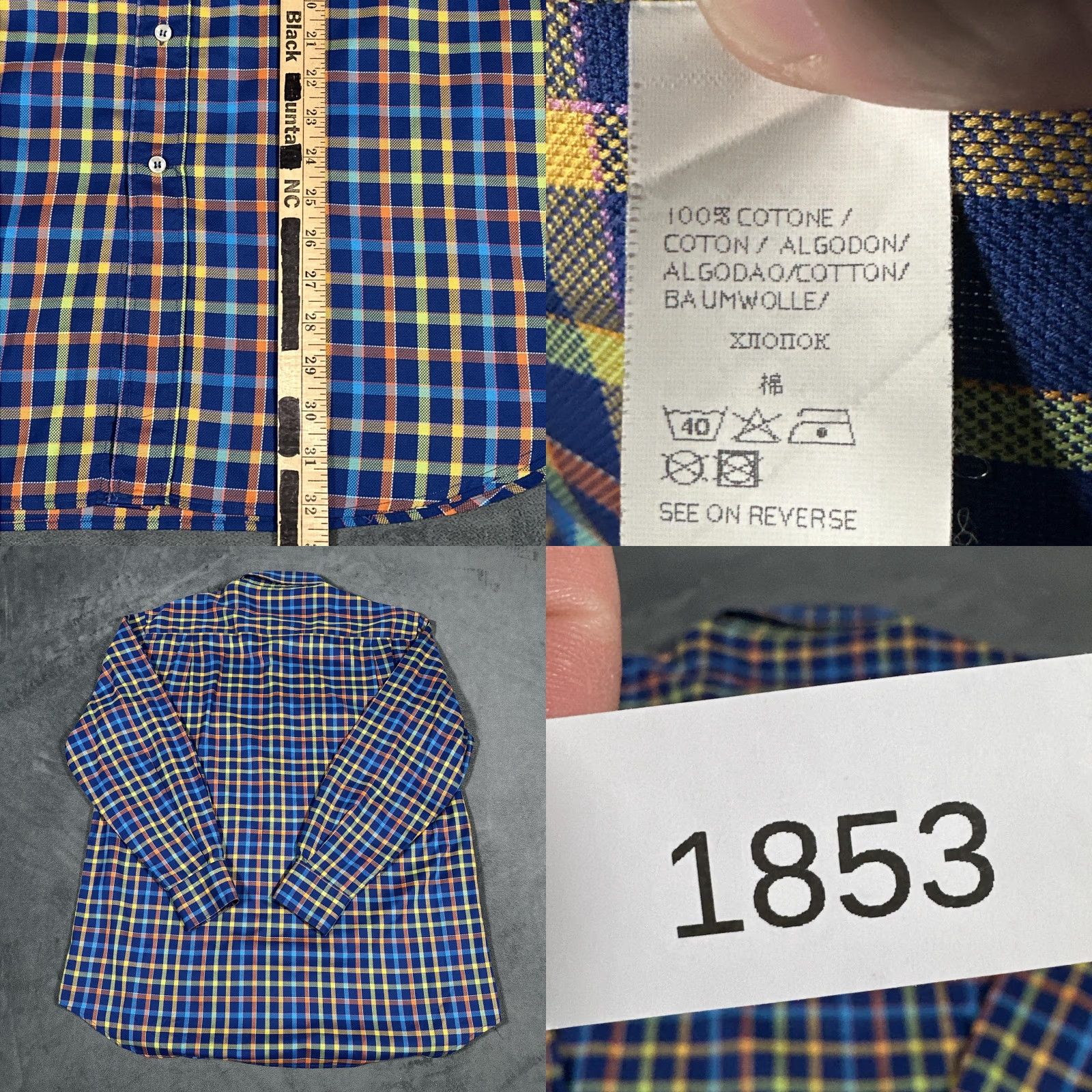 Paul & Shark Paul & Shark Yachting Shirt Mens XL Blue Multicolor Plaid Button Down Cotton Size US L / EU 52-54 / 3 - 8 Thumbnail