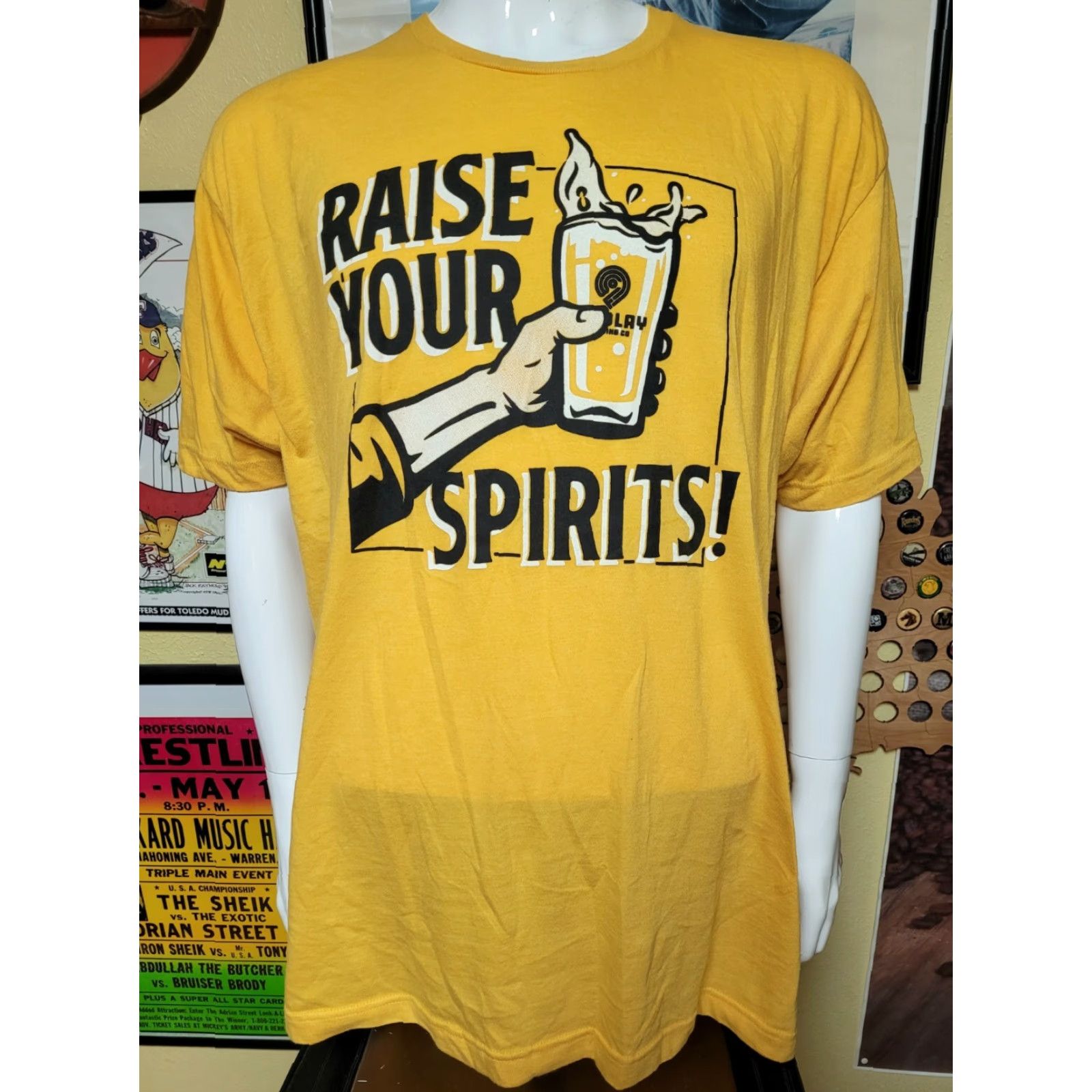 CO Findlay Brewing Co T Shirt XXL 2XL Flag City Graphic Tee Men Yellow Short Sleeve Craft Beer OHIO Size US XXL / EU 58 / 5 - 2 Thumbnail