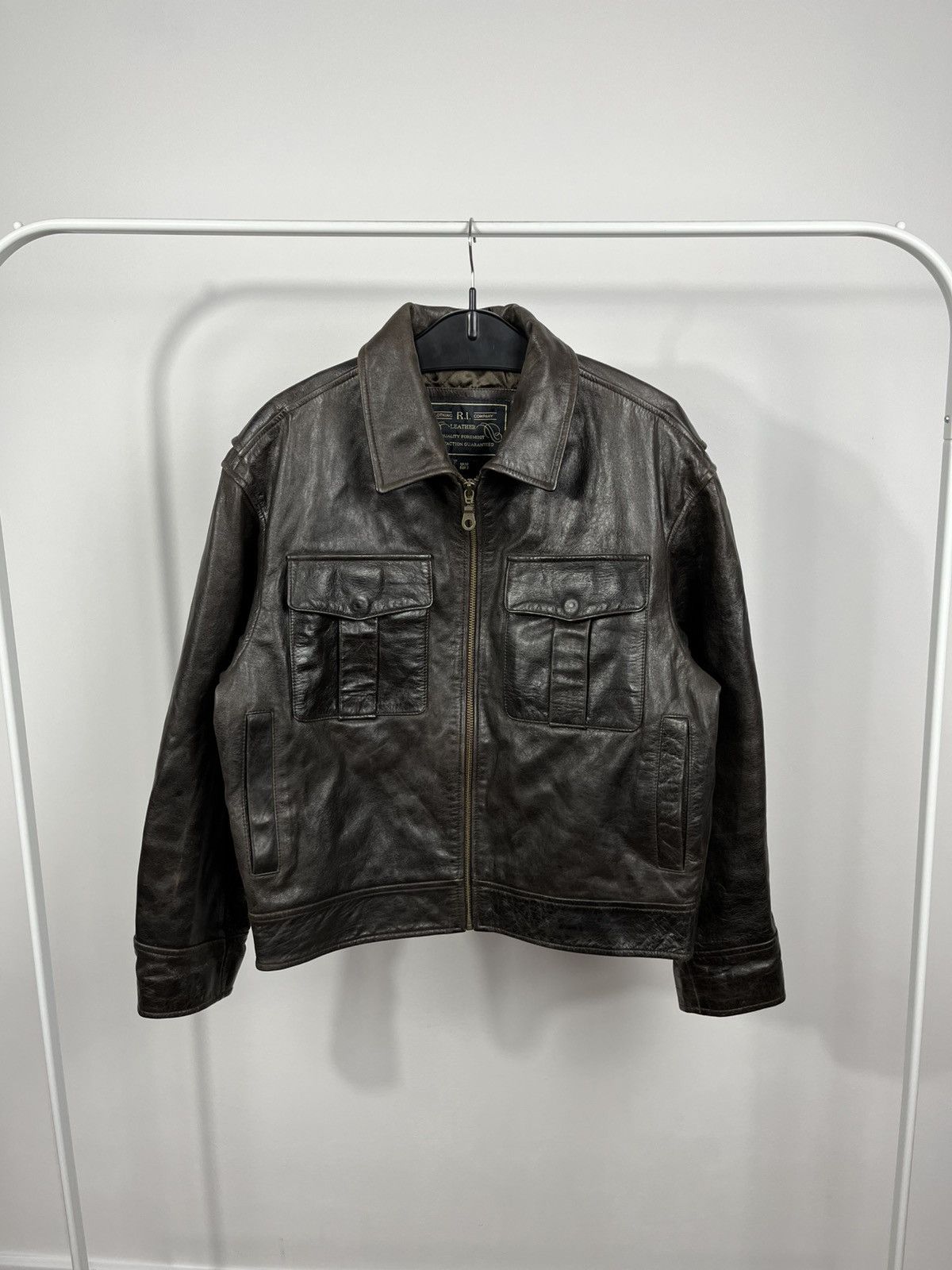Leather Vintage Heavy Leather Jacket Brown Quilted Lining Biker M Size US M / EU 48-50 / 2 - 1 Thumbnail