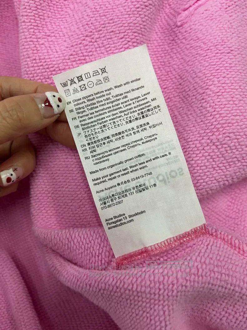 Acne Studios Acne Studios Pink Hooded Sweatshirt Long Sleeve Top Size US XXS / EU 40 - 7 Thumbnail