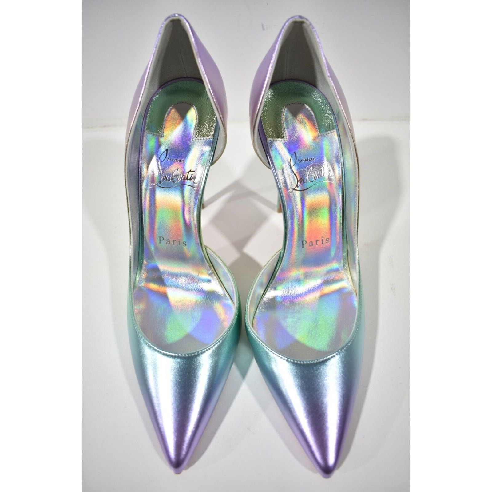 Christian Louboutin Iriza 100 Multicolor Licorne Leather D'Orsay Heel Pump 37.5 Size US 7.5 / IT 37.5 - 7 Thumbnail