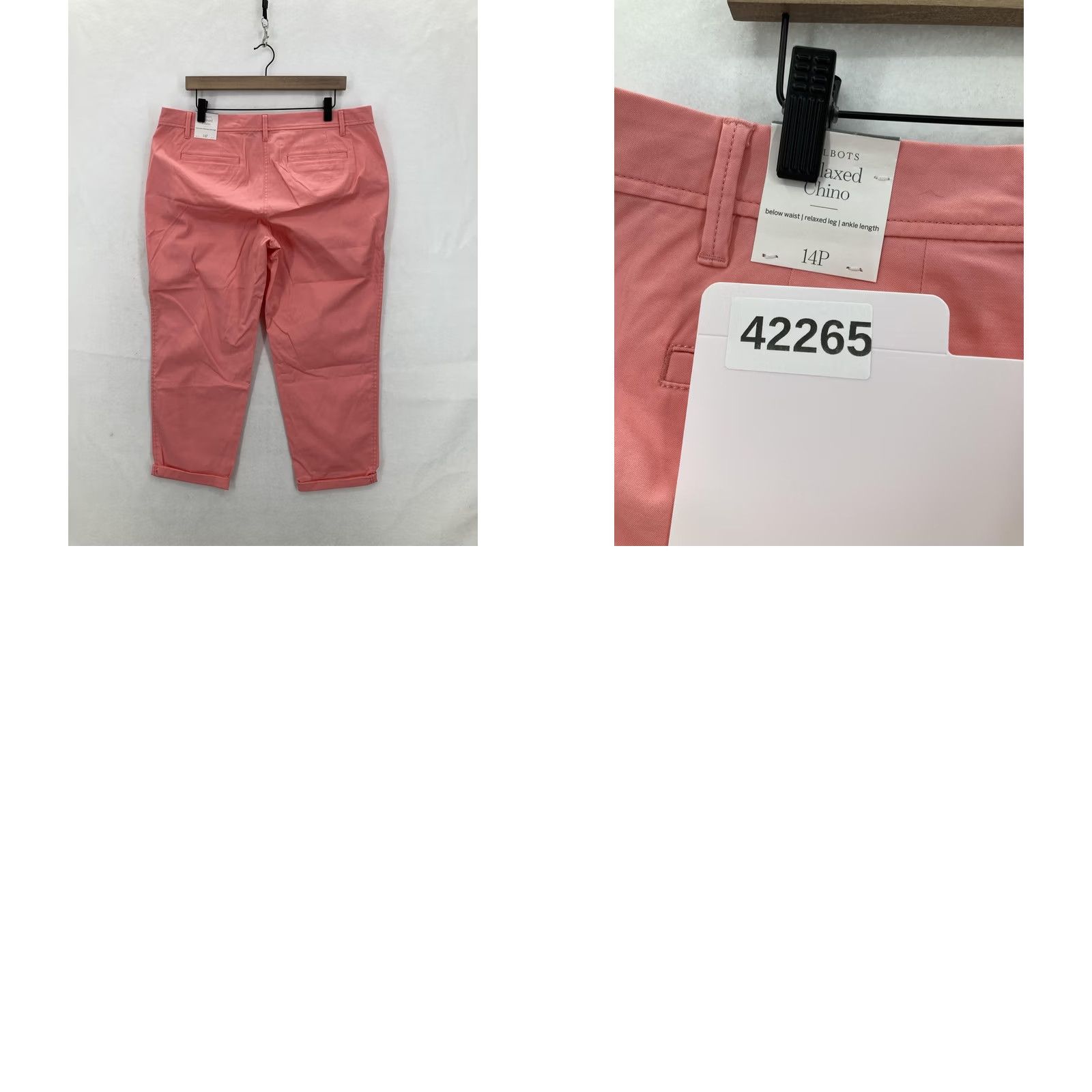 Talbots Talbots Chino Pants Womens 14P Pink Relaxed Supersoft Petite Ankle Casual Preppy Size 36" / US 14 / IT 50 - 10 Thumbnail