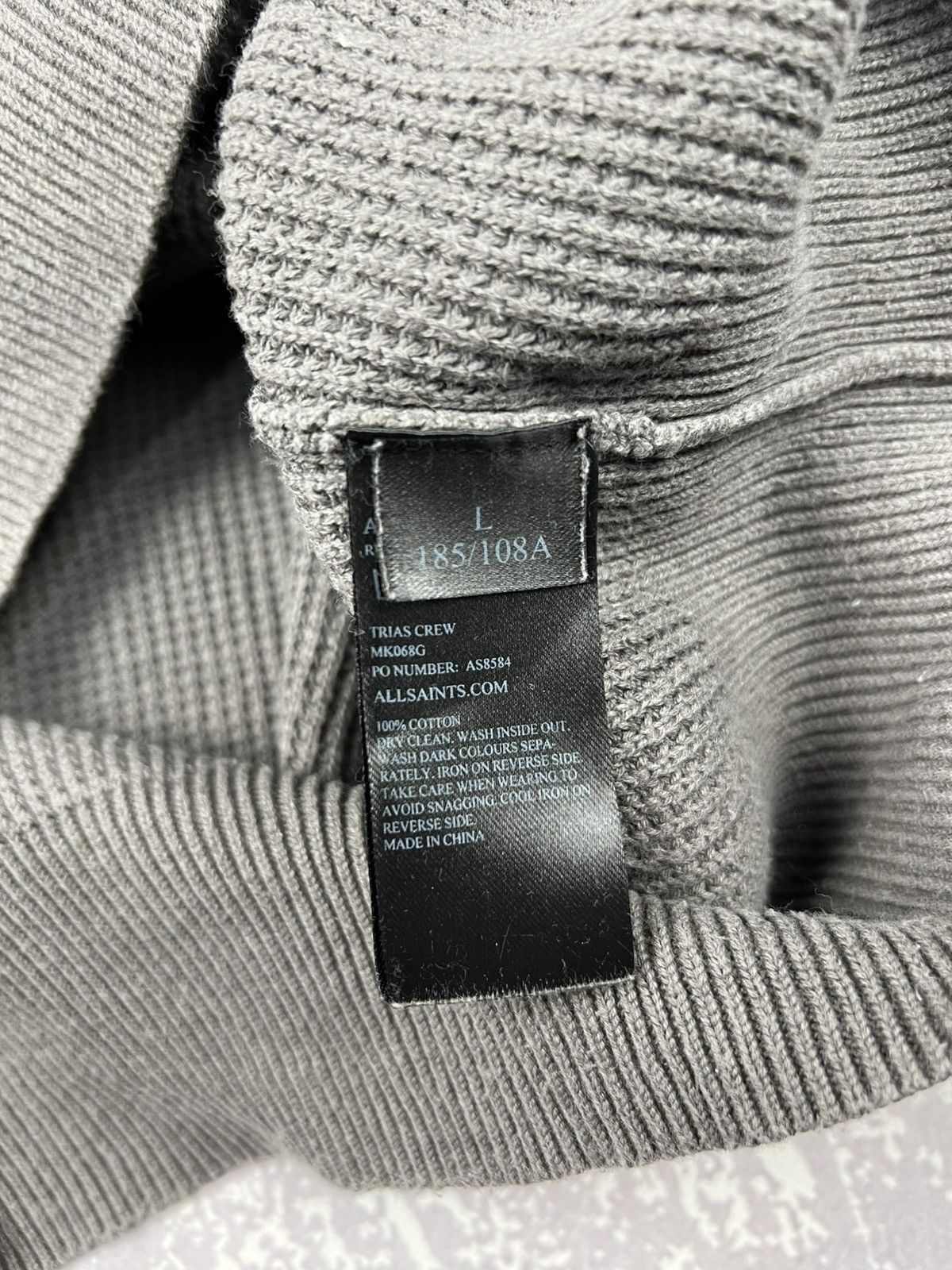 Allsaints Allsaints Trias Crew Heavy Knit Cotton Sweater Size US L / EU 52-54 / 3 - 7 Thumbnail
