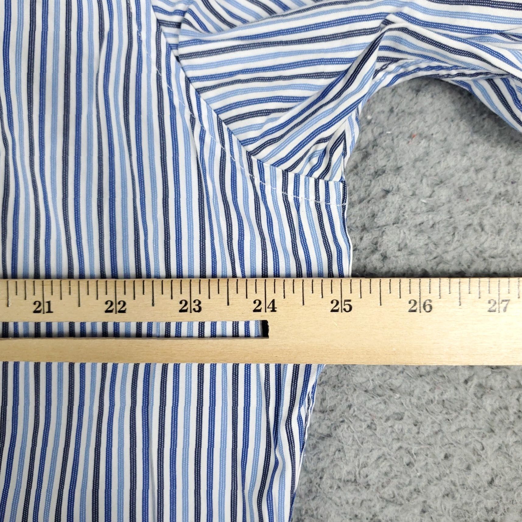 Nautica Nautica Blue Striped Casual Button-Up Shirt Mens Large Short Sleeve Regular Fit Size US L / EU 52-54 / 3 - 7 Thumbnail
