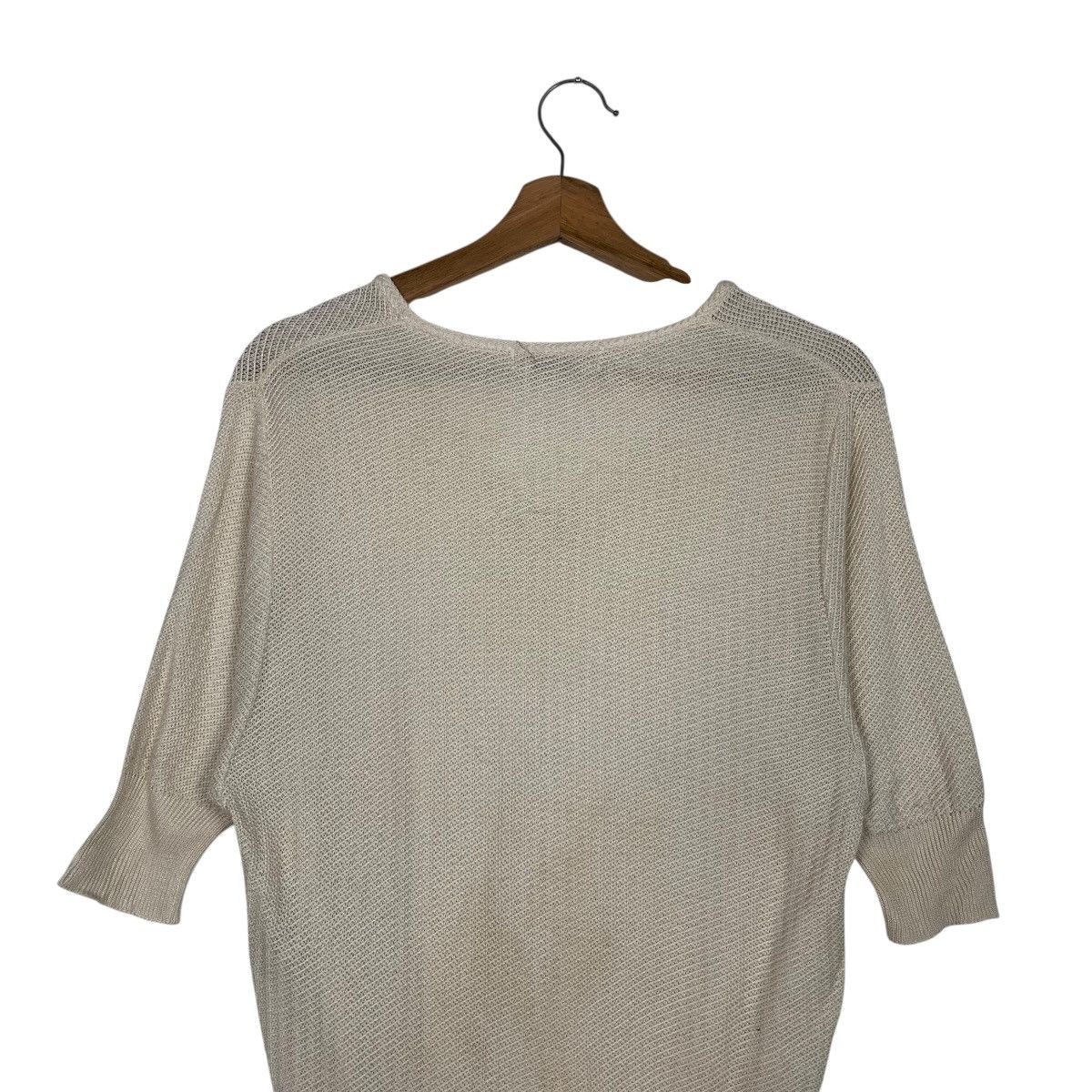 Issey Miyake Vintage ISSEY MIYAKE Short Sleeve V Neck Knitwear #3557-C162 Size US S / EU 44-46 / 1 - 13 Thumbnail