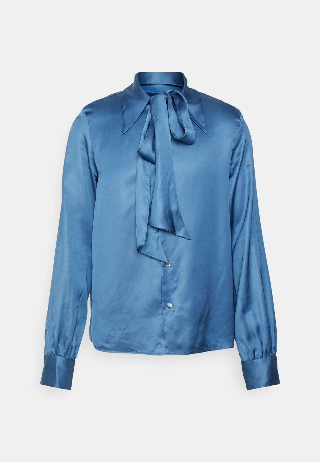 Maison Margiela !DS! SS22 Maison Margiela Bow Blue Viscose Shirt Size L / US 10 / IT 46 - 2 Thumbnail