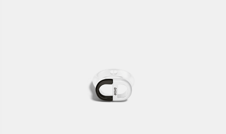 Dior o1w1db10826 R2424H Size : OS/ 8 Ring in Silver/Black Size ONE SIZE - 3 Thumbnail