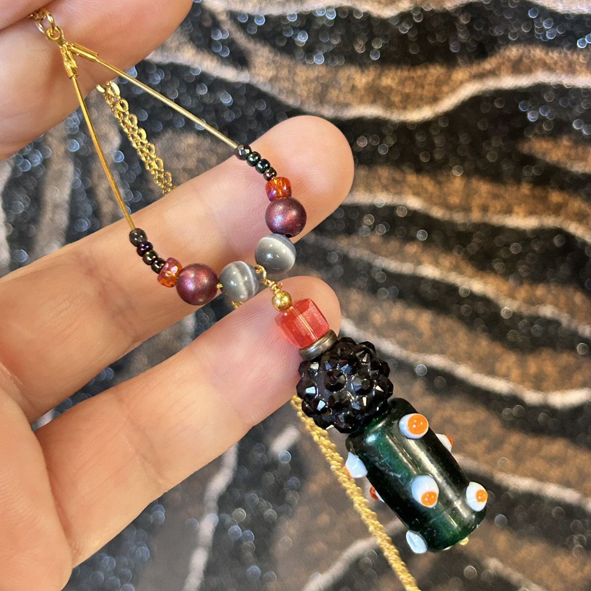 Handmade Handcrafted vintage bead changeable charm pendant necklace Size ONE SIZE - 1 Thumbnail
