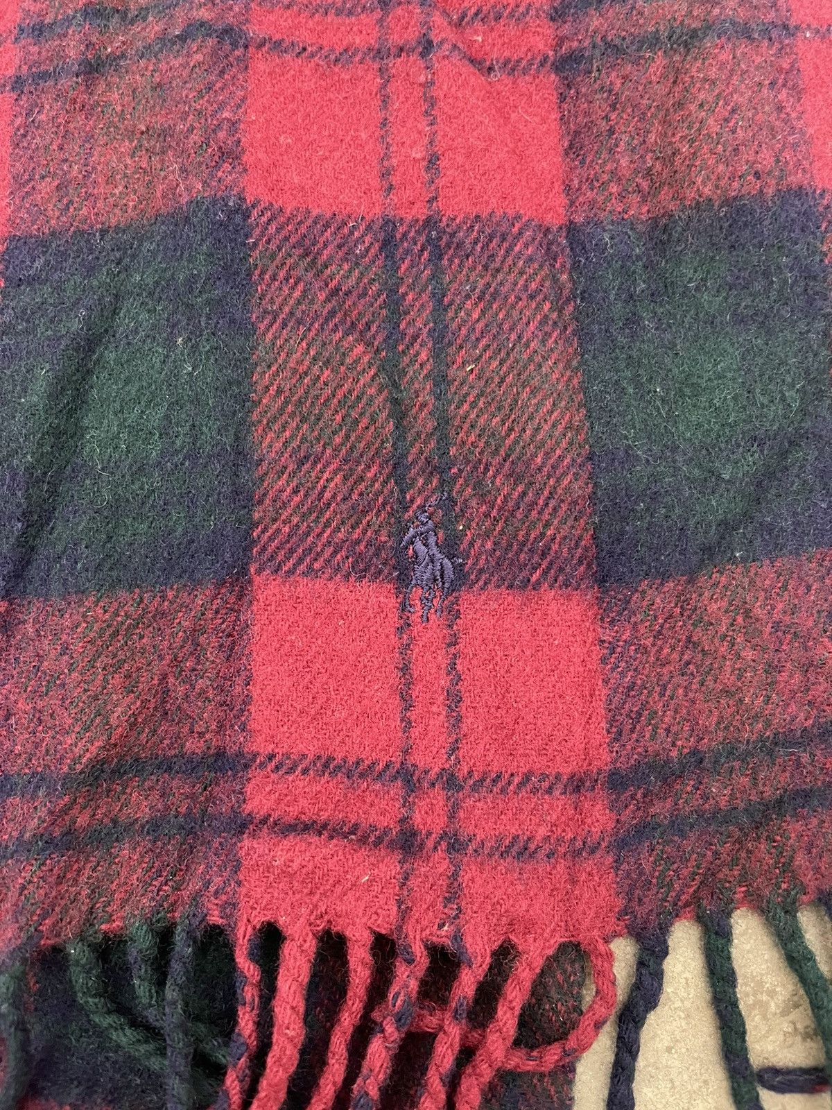 Polo Ralph Lauren VINTAGE Ralph Lauren Lambswool Plaid Scarf Made In Scotland Size ONE SIZE - 3 Thumbnail