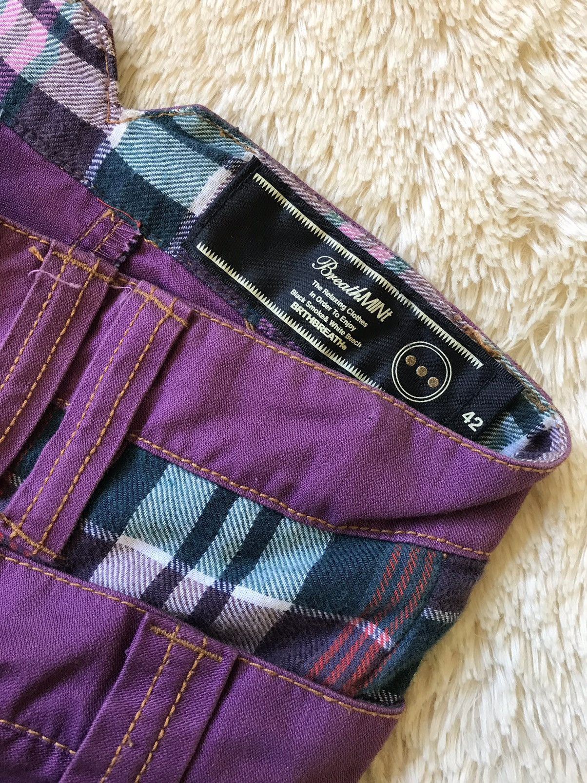 Japanese Brand Breath Mint BRTHBREATH Double Waist Purple Punk Style Size 28" / US 6 / IT 42 - 5 Thumbnail