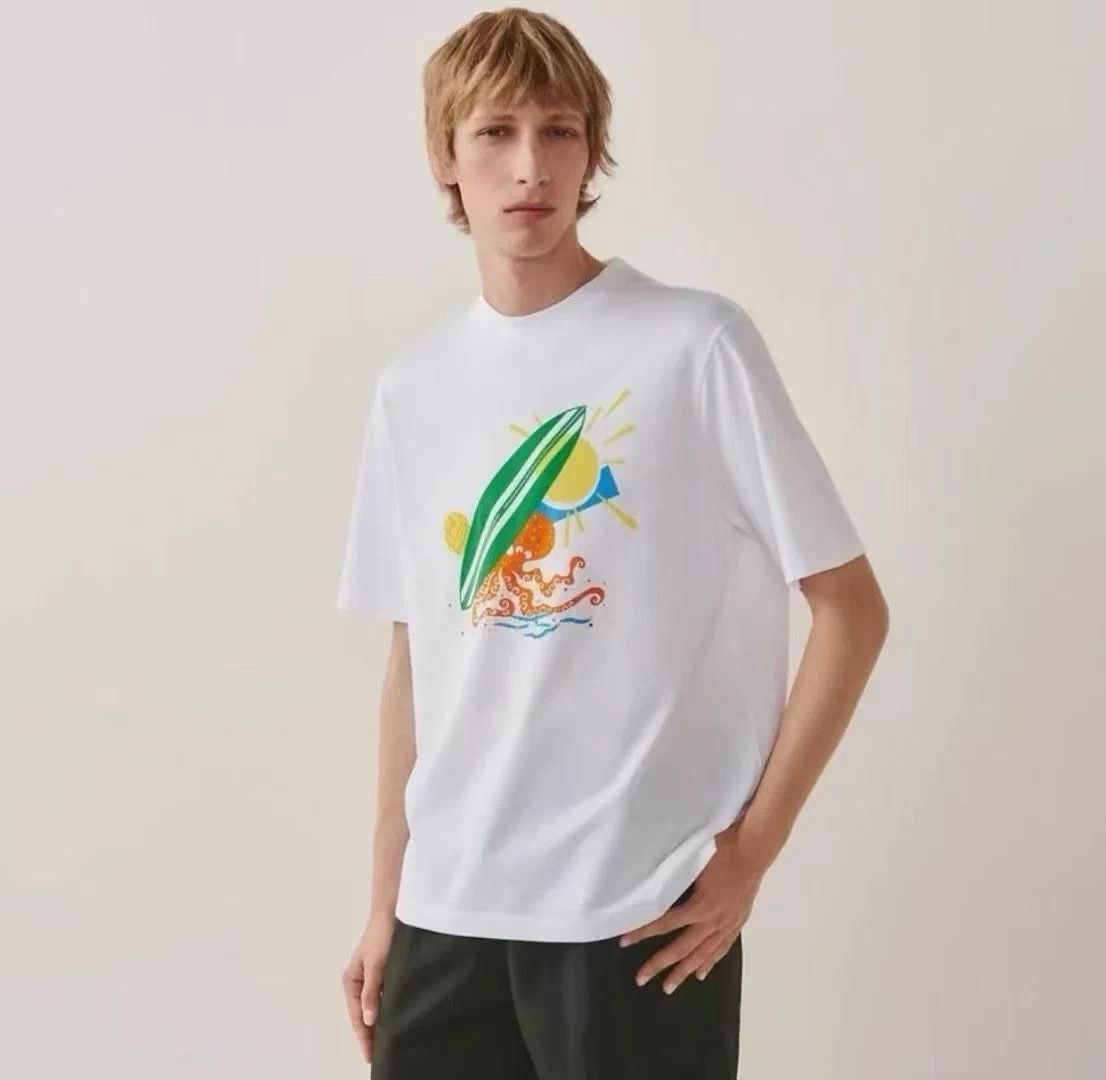 Hermes Hermes Cotton Print Short Sleeve Tee Size S Size US S / EU 44-46 / 1 - 6 Thumbnail