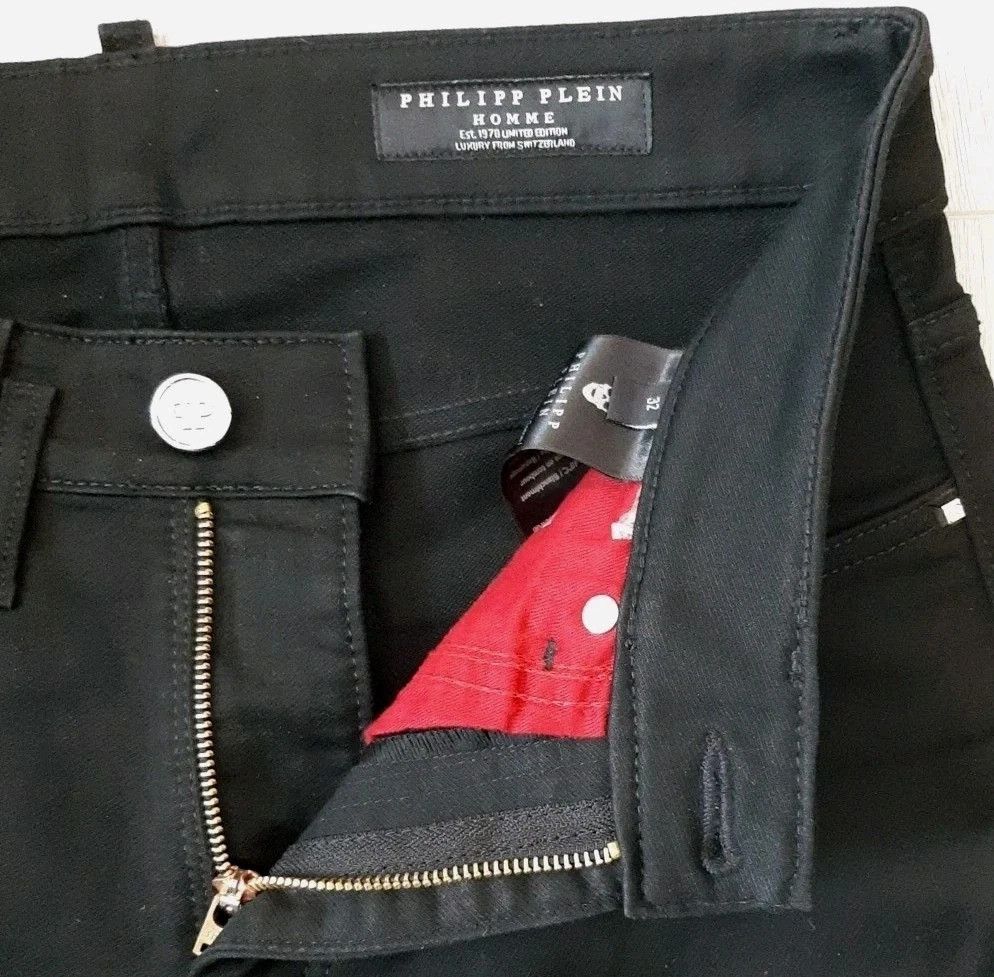 Philipp Plein Philipp Plein Jeans Mens Black Skinny Stretch Denim Pants Size US 32 / EU 48 - 9 Thumbnail