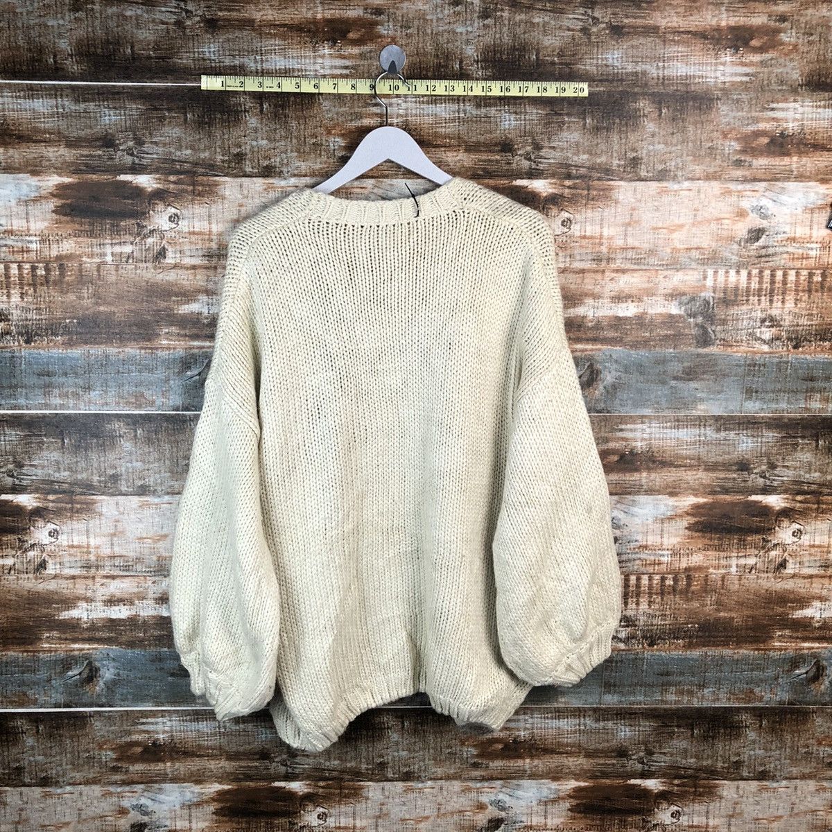 Homespun Knitwear Titi Vate Cream mohair crochet Cardigan Knitwear #A1808 Size US M / EU 48-50 / 2 - 12 Thumbnail
