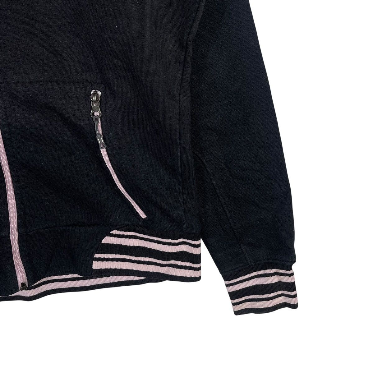 Vintage SOS Skiwear Full Zip Hoodie Jacket Black Pink Fleece Lined Size L / US 10 / IT 46 - 6 Thumbnail