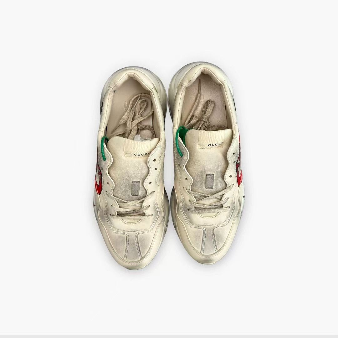 Gucci gucci rhytone white distressed red lips sneakers-yw Size US 11.5 / EU 44-45 - 6 Thumbnail