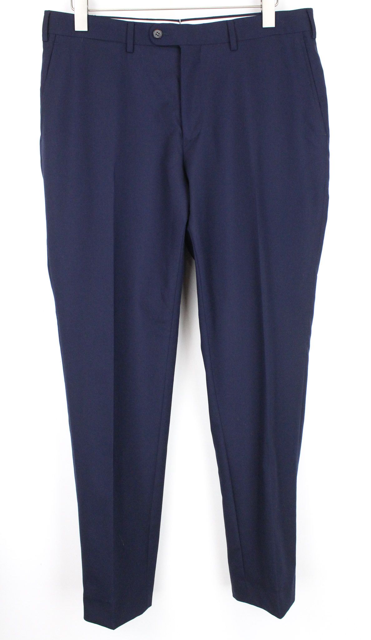 Suitsupply BRESCIA UK42S Blue Wool Flat-Front Trousers 67696 Size US 42 / EU 58 - 1 Thumbnail