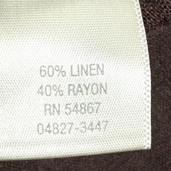 Vintage VINTAGE Christopher Banks XL Brown Linen Blend Button Down Shirt Roll Tab Sleeve Fall Women XL Brown Button-Down Shirt Womens Size XL / US 12-14 / IT 48-50 - 6 Thumbnail