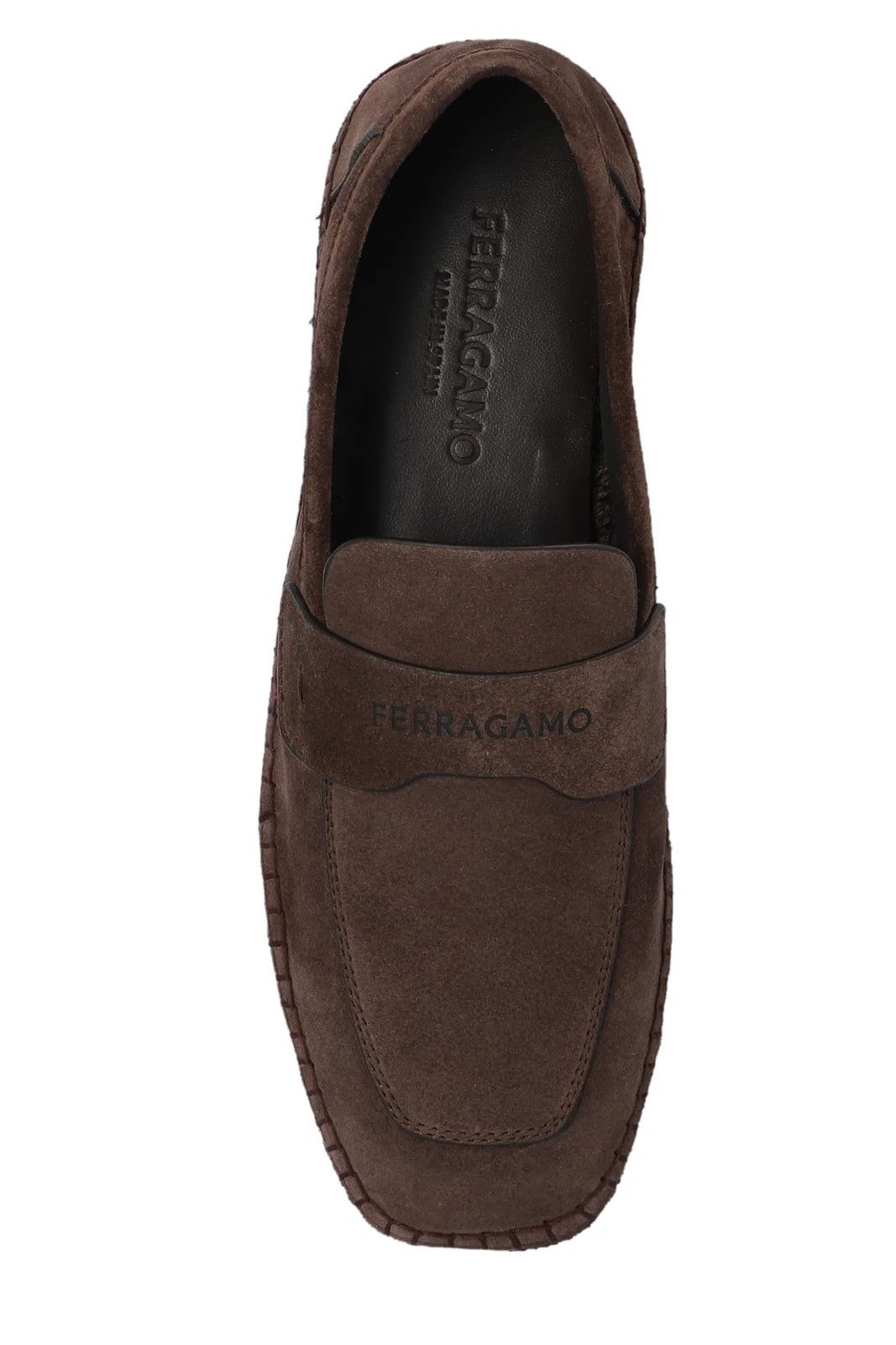 Salvatore Ferragamo o1s1rm0924 Suede Loafers in Brown Size US 11.5 / EU 44-45 - 4 Thumbnail