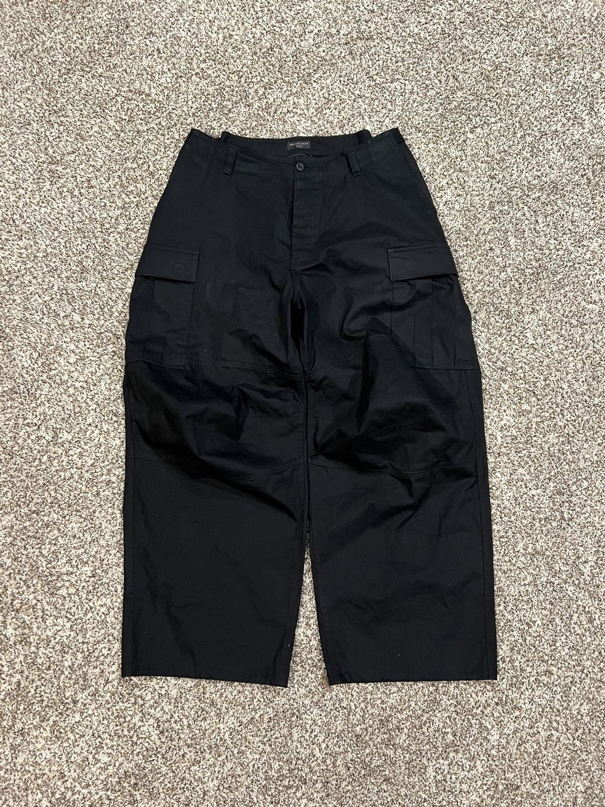 image of Balenciaga Kick Cargo Pants In Black, Men's (Size 34)