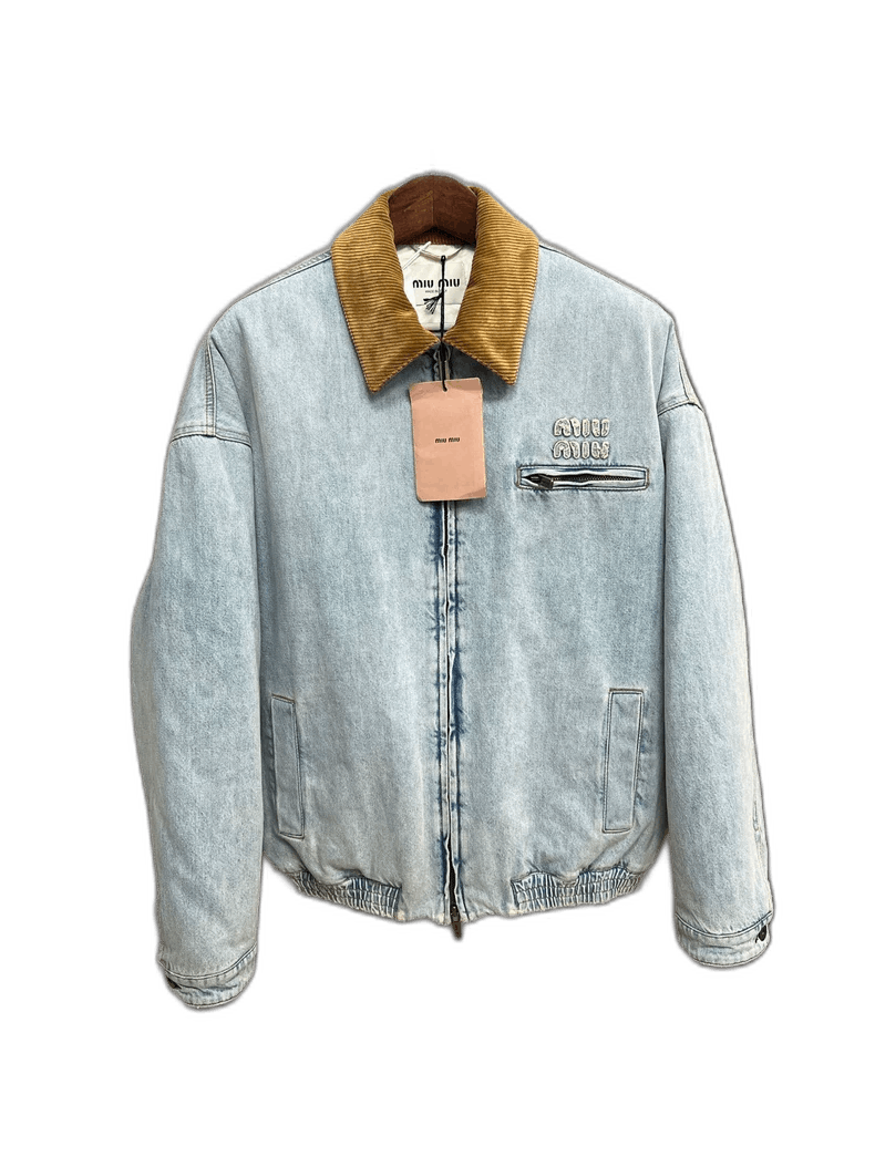 MiuMiu Denim Jacket with Corduroy Collar