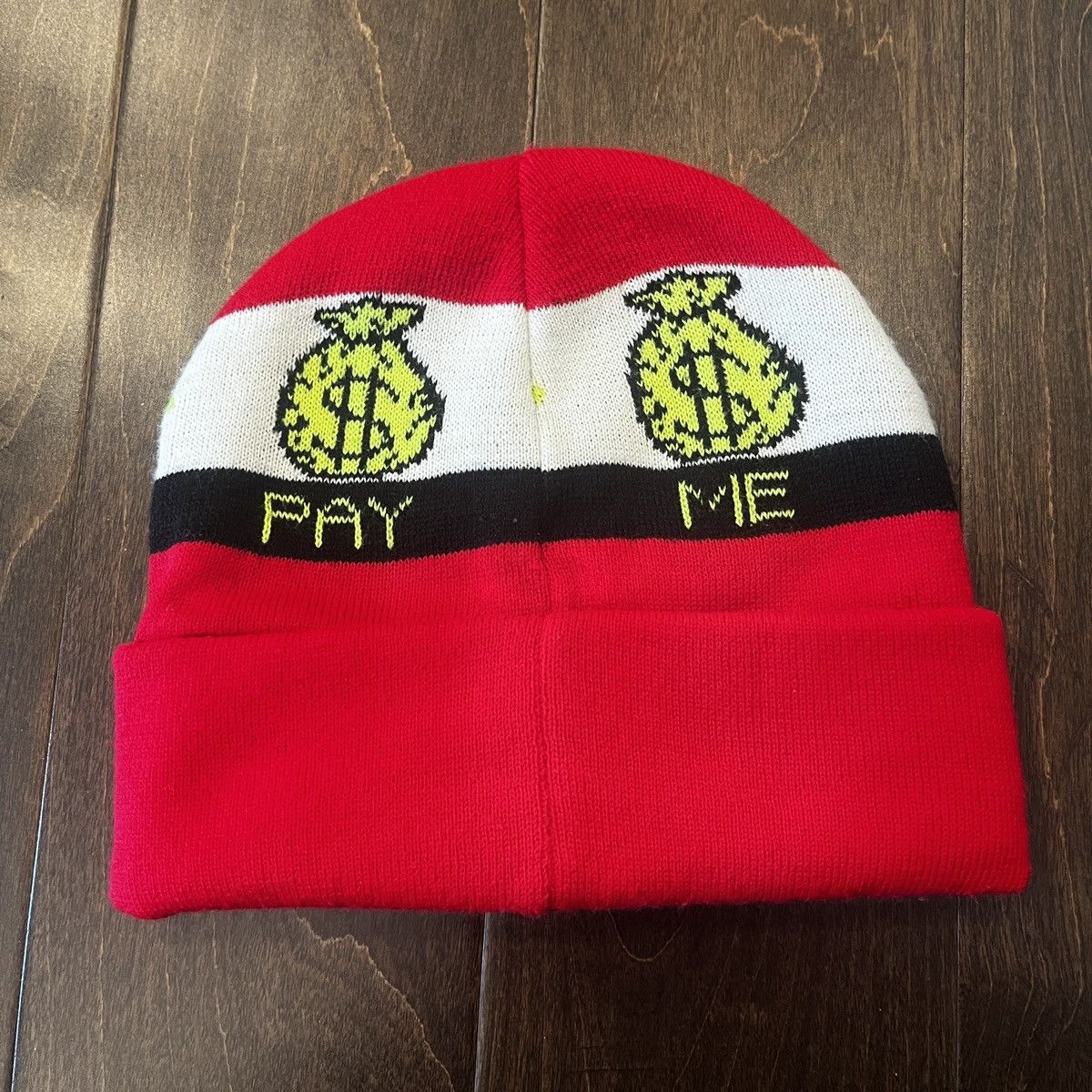 Supreme Supreme Fuck You Pay Me Red Beanie | Grailed