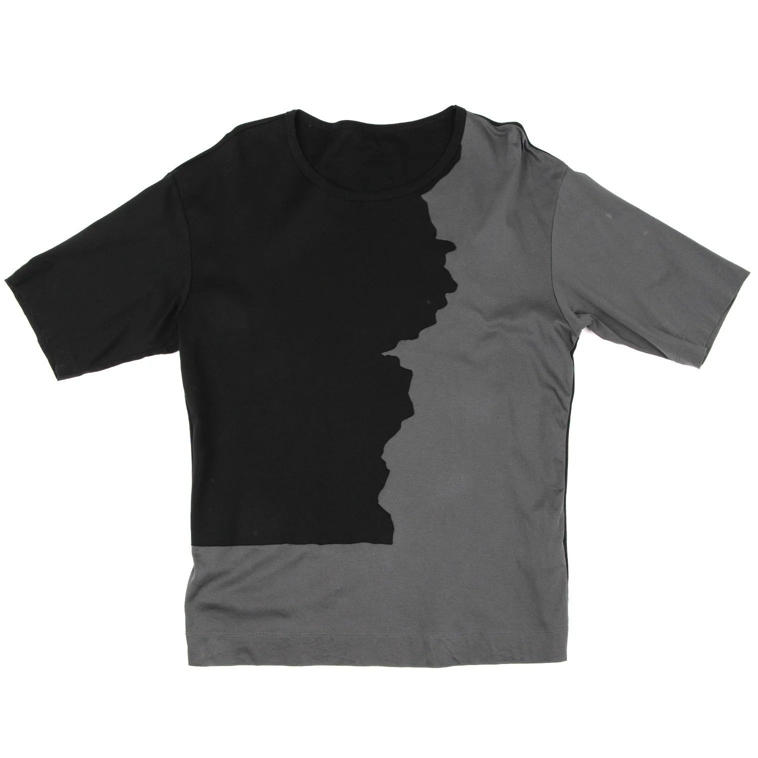 Issey Miyake Two-Tone Bonding T-Shirt in Black and Gray Size US M / EU 48-50 / 2 - 1 Thumbnail