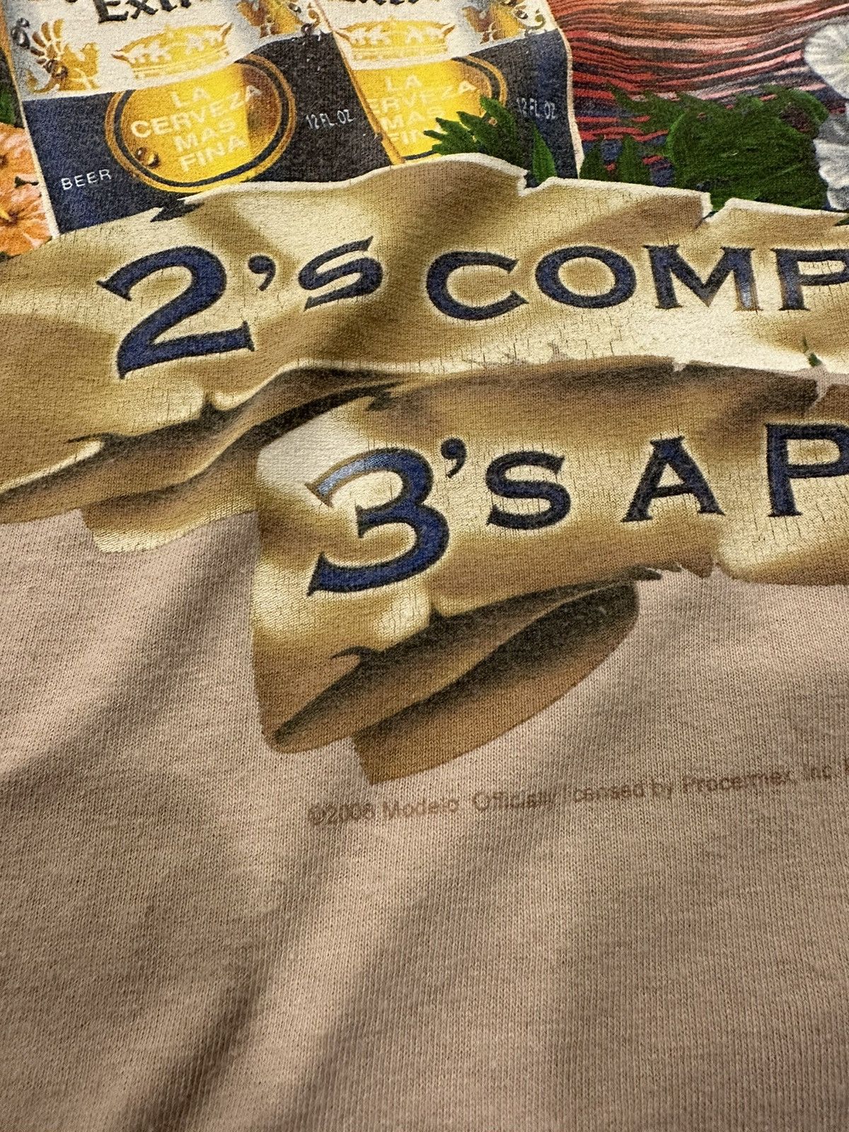 Vintage Vintage Corona 2006 Tan Beer Short Sleeve Tee Size US XL / EU 56 / 4 - 11 Thumbnail
